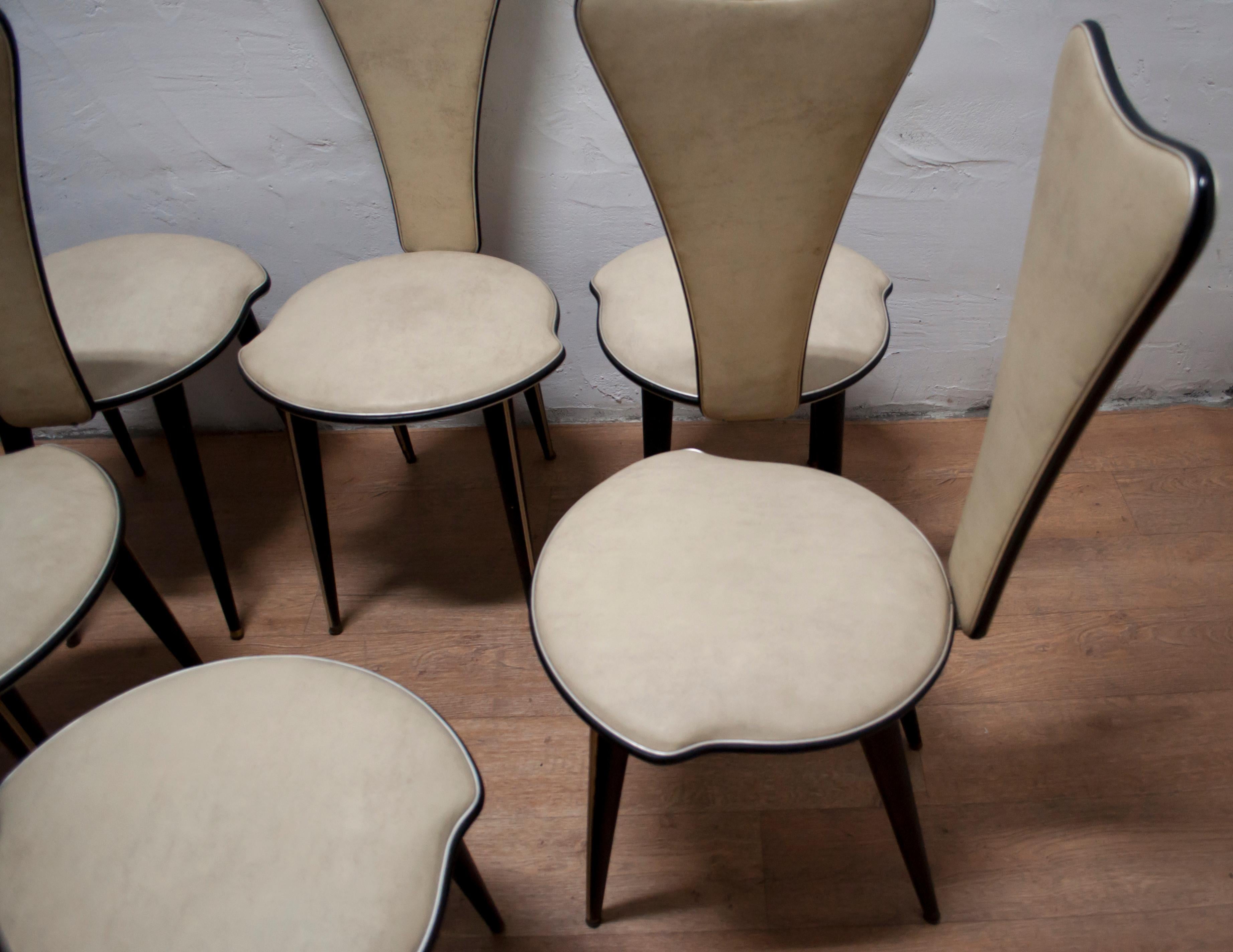 Umberto Mascagni for Harrods London Midcentury Italian Dining Chairs, 1950s 2