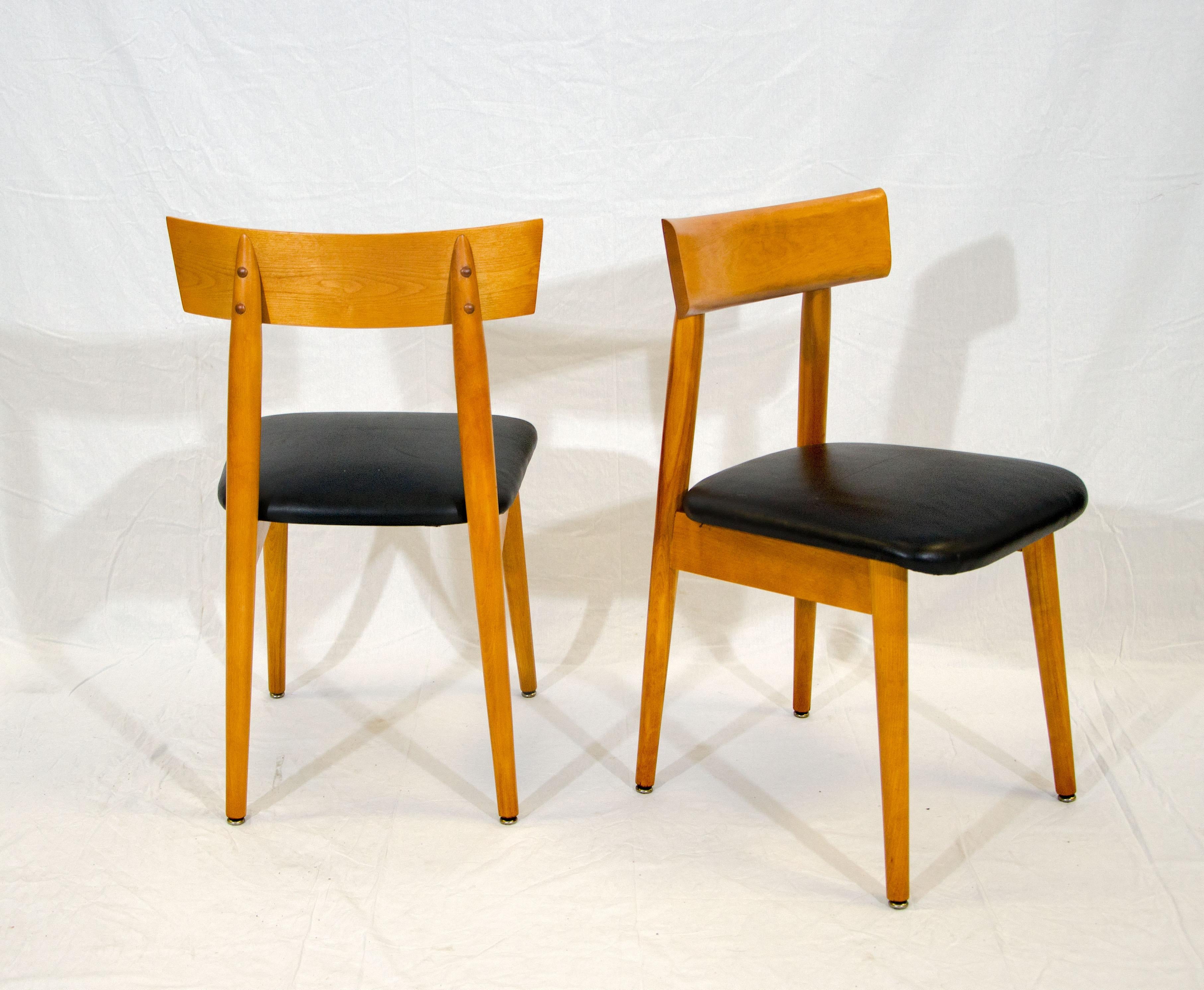 American Set of Six Midcentury Dining Chairs, Conant Ball