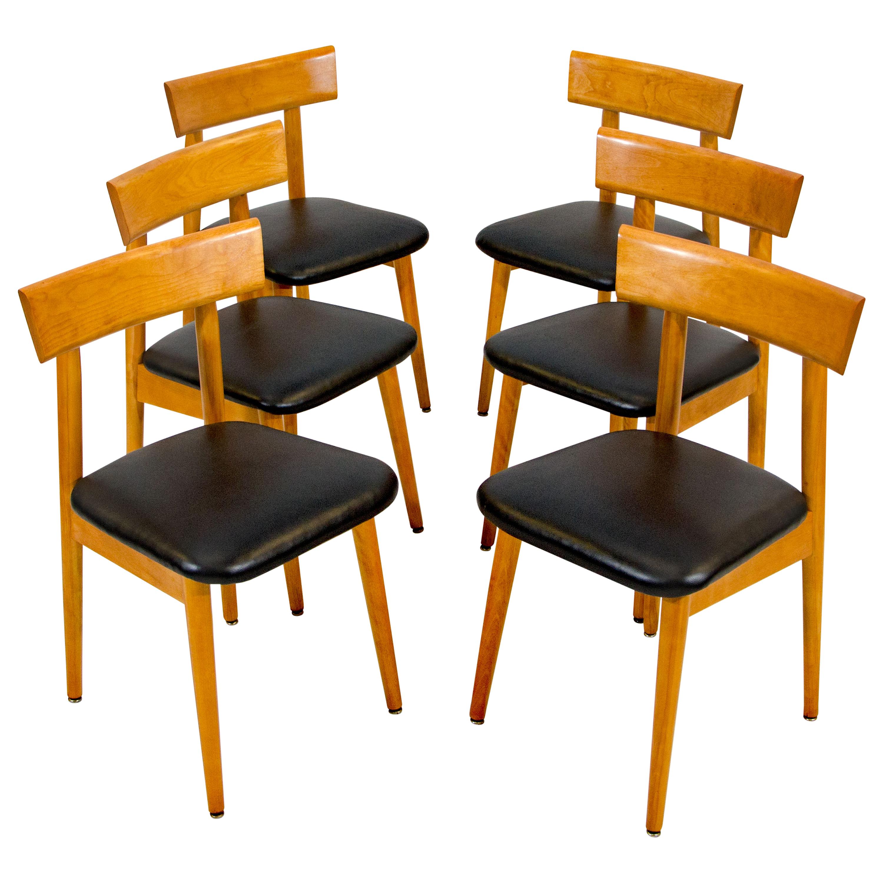 Set of Six Midcentury Dining Chairs, Conant Ball