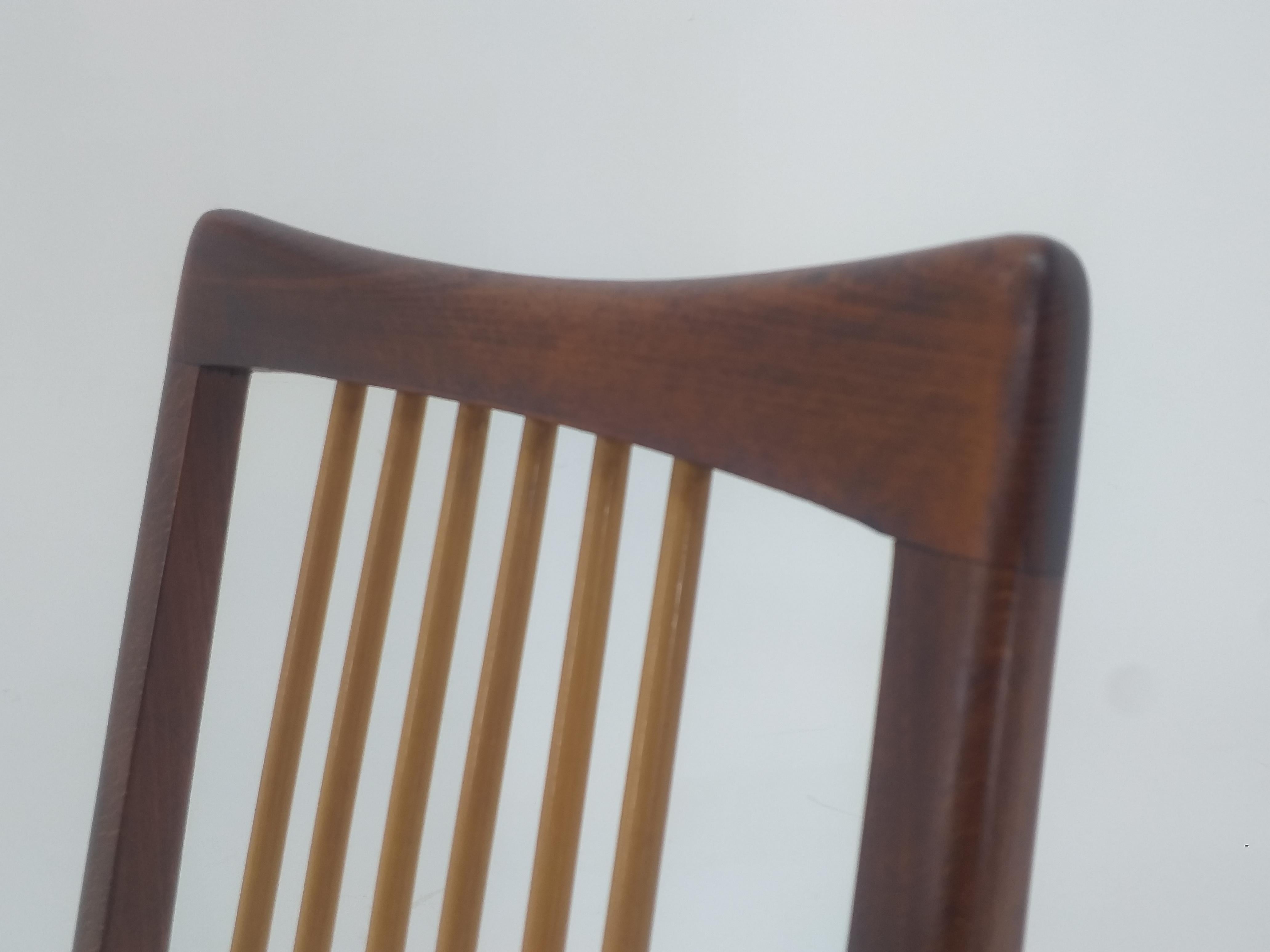 Set of Six Mid Century Dining Chairs, Denmark, 1970s For Sale 5
