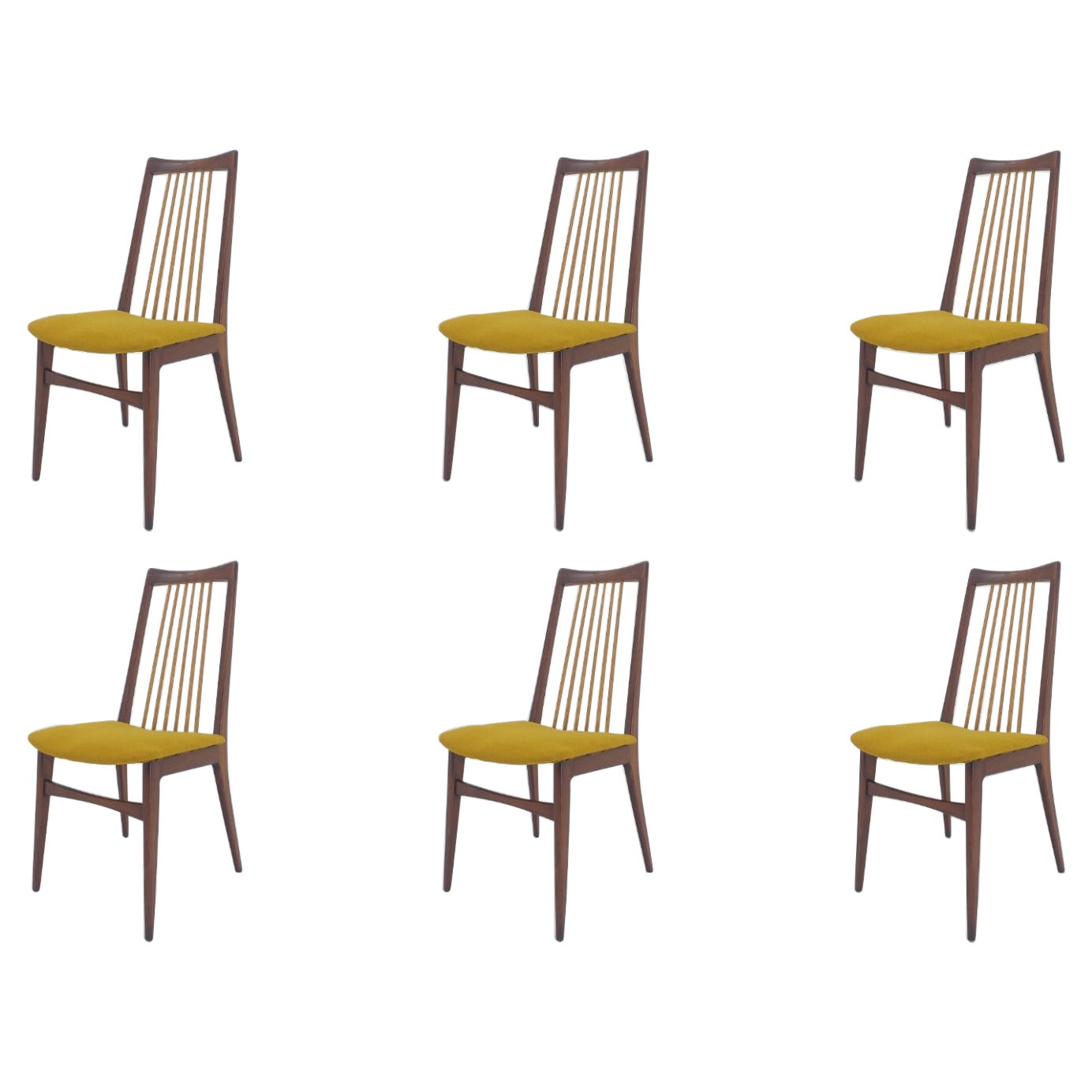 Set di sei sedie da pranzo del Mid Century, Danimarca, anni '70