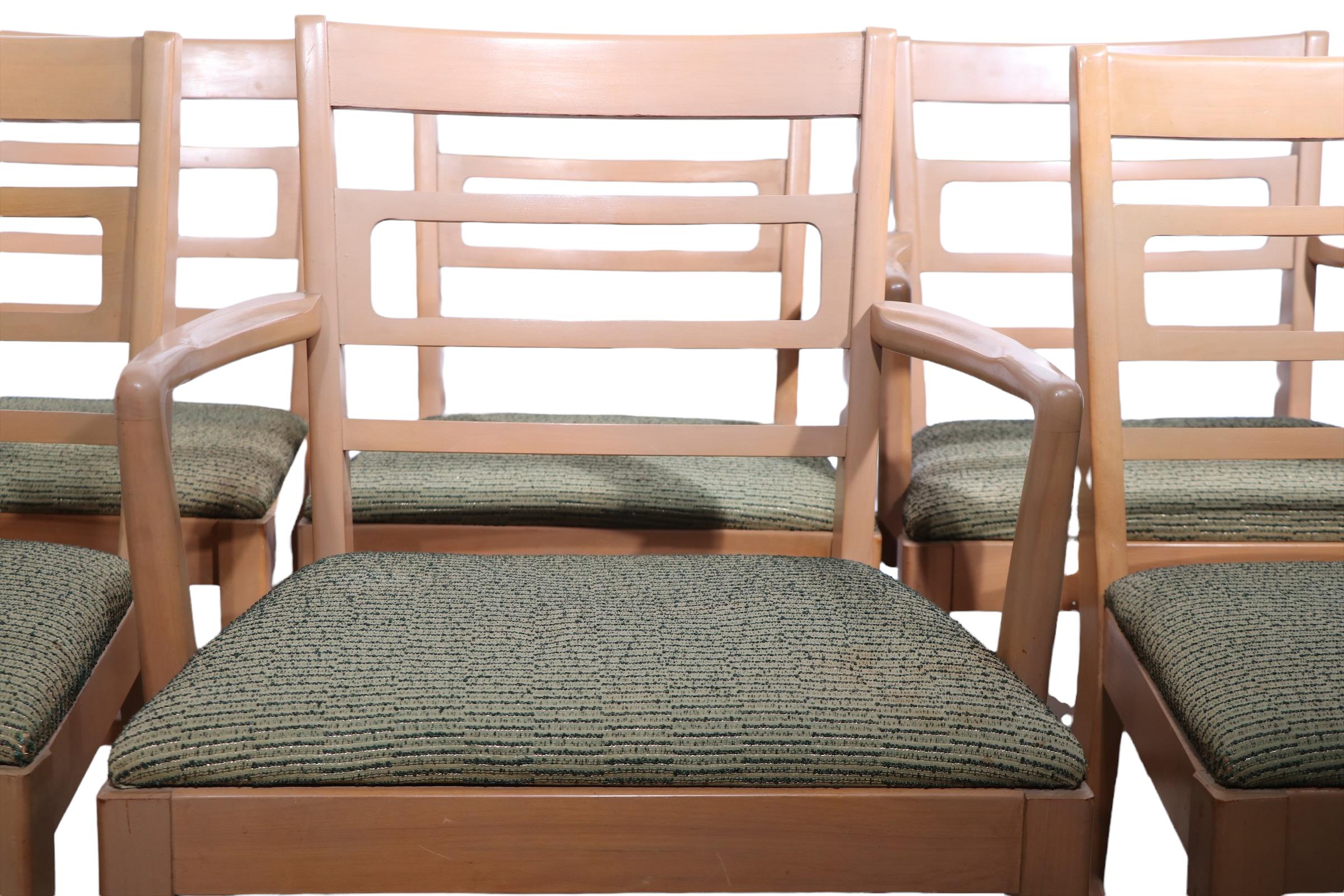 Ensemble de six chaises de salle à manger Drexel Precedent de style mi-siècle moderne par Wormley en vente 5