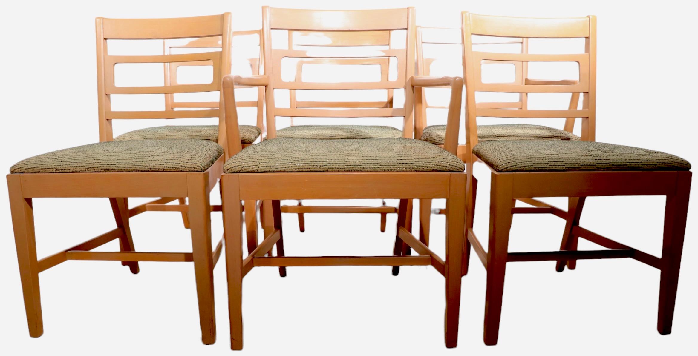 Ensemble de six chaises de salle à manger Drexel Precedent de style mi-siècle moderne par Wormley en vente 6