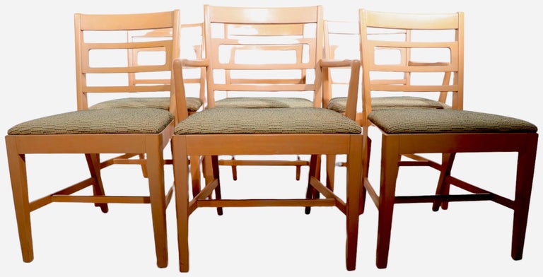 Set of Six Mid Century Dining Chairs Drexel Precedent by Wormley For Sale 6