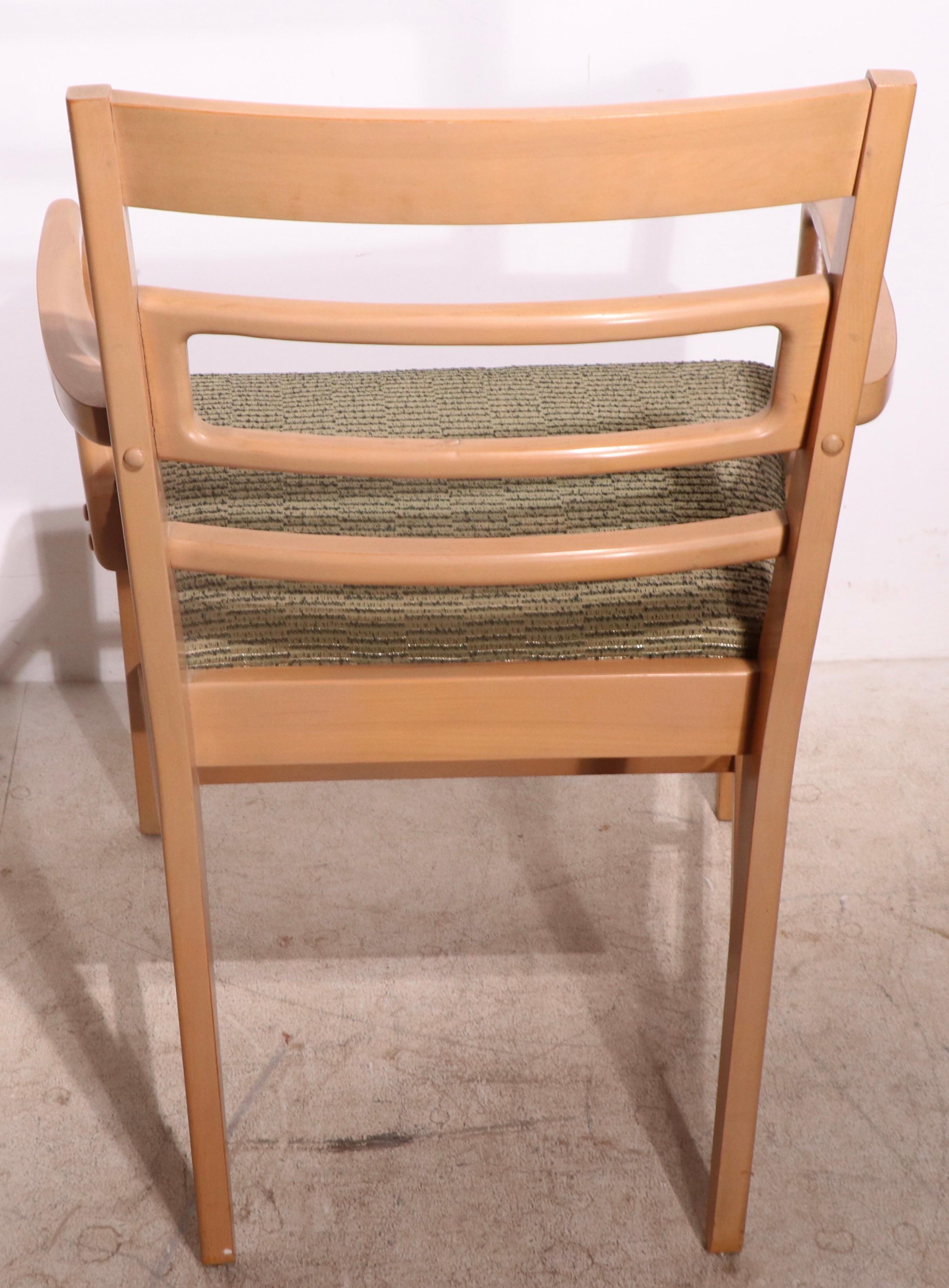 Tissu d'ameublement Ensemble de six chaises de salle à manger Drexel Precedent de style mi-siècle moderne par Wormley en vente