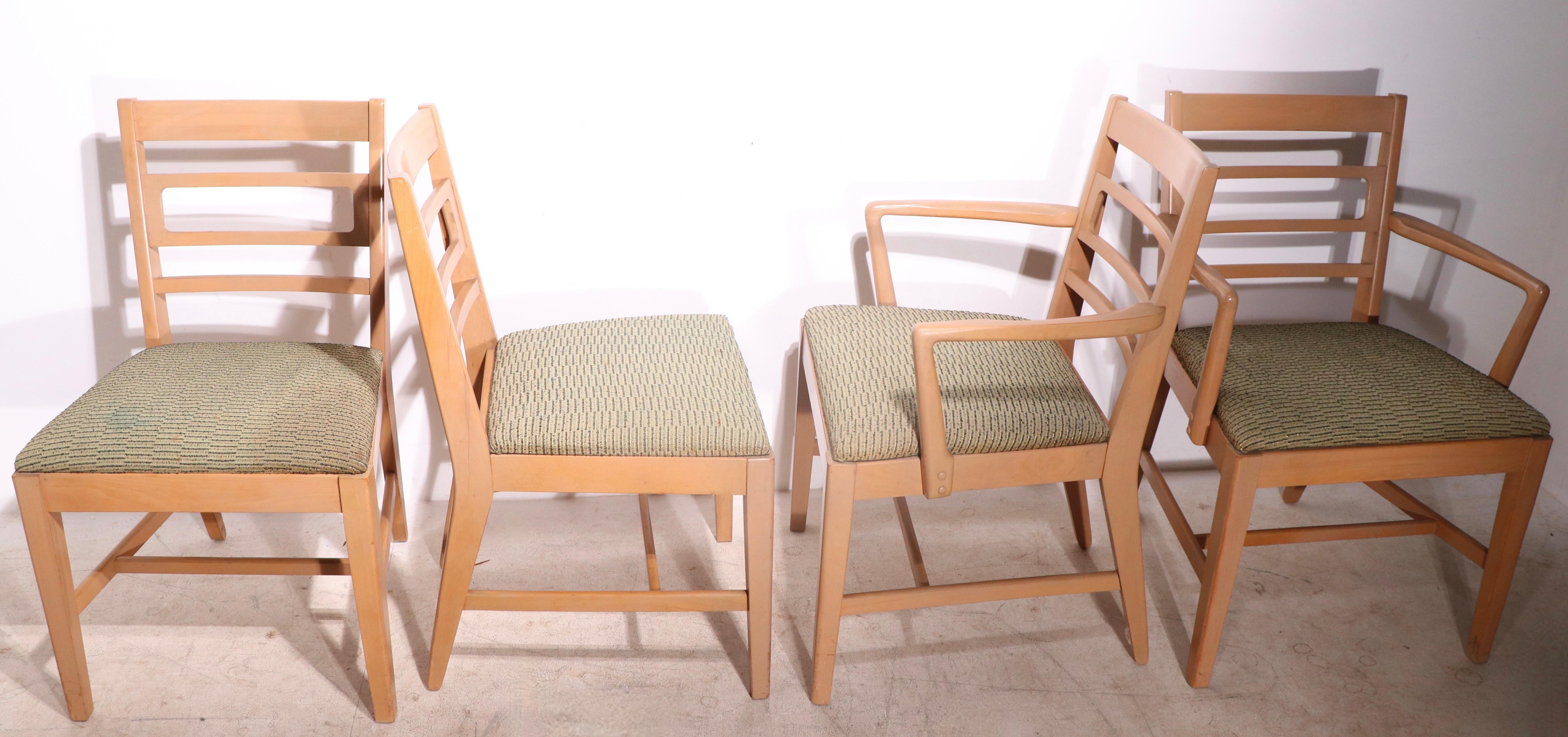Upholstery Set of Six Mid Century Dining Chairs Drexel Precedent by Wormley For Sale