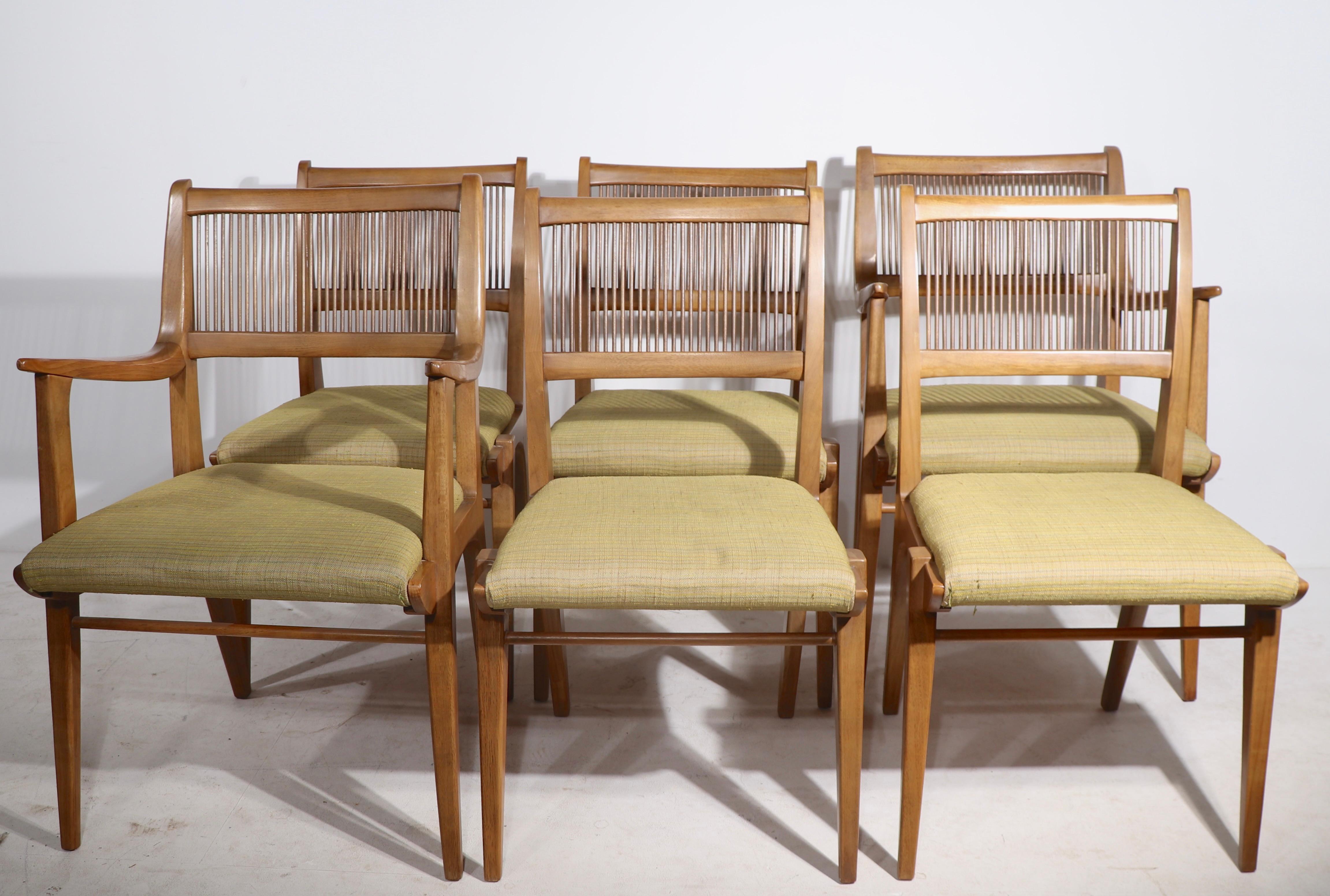 Set of Six Mid Century Dining Chairs Drexel Profile by John Van Koert circa 1950 For Sale 5