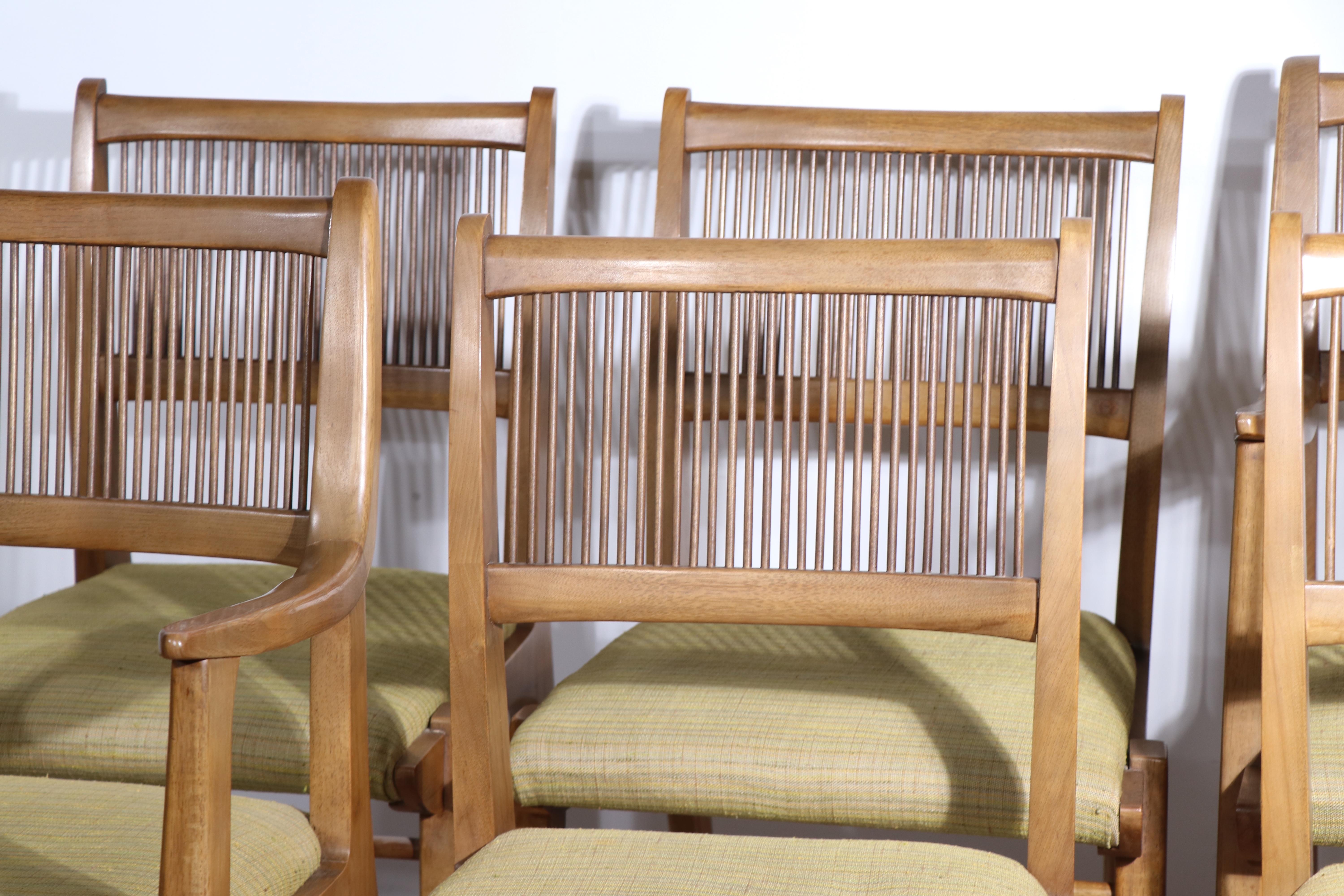 Set of Six Mid Century Dining Chairs Drexel Profile by John Van Koert circa 1950 For Sale 6