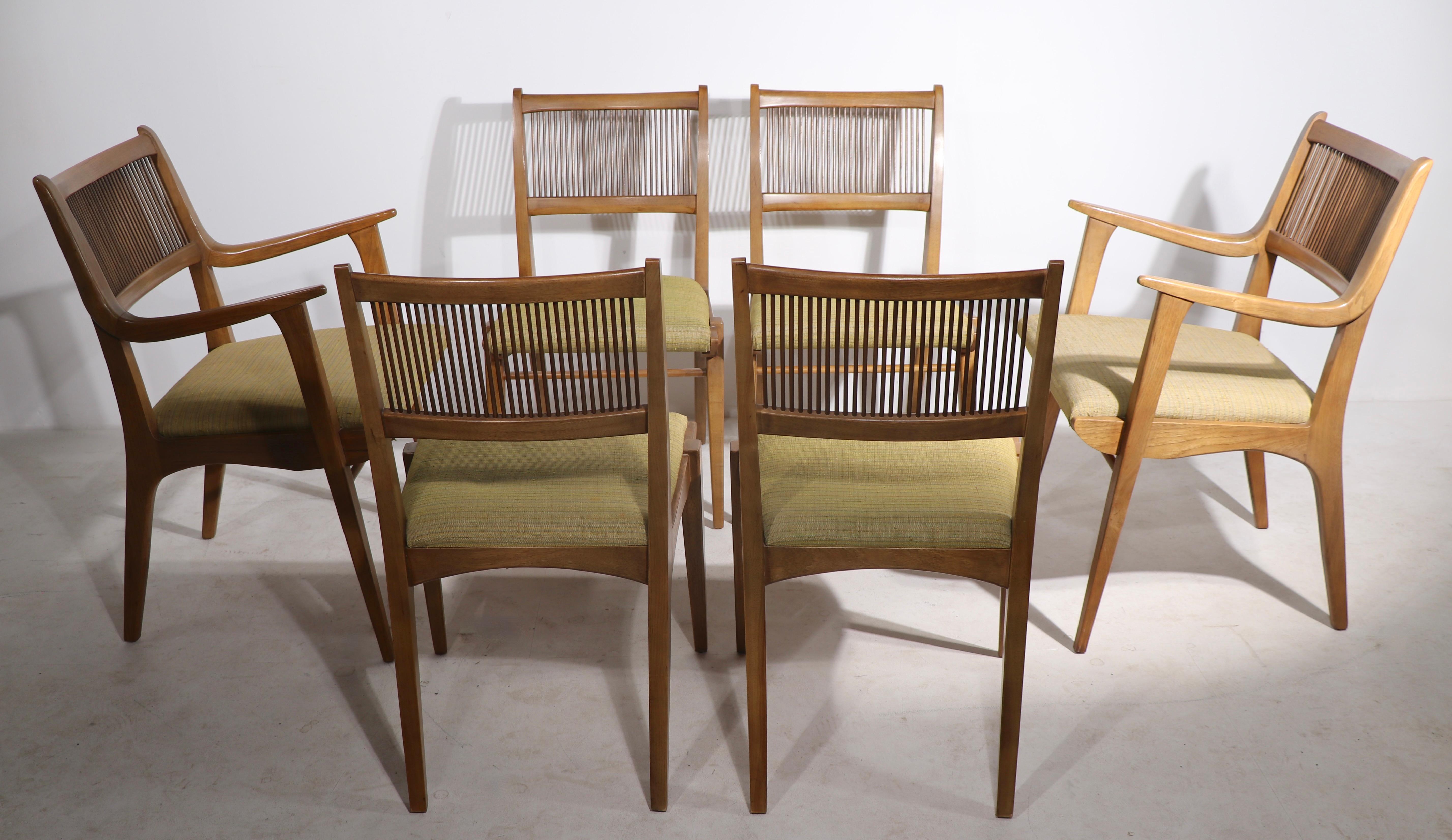 Set of Six Mid Century Dining Chairs Drexel Profile by John Van Koert circa 1950 For Sale 8