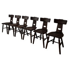Ensemble de six chaises de salle à manger du milieu du siècle dernier