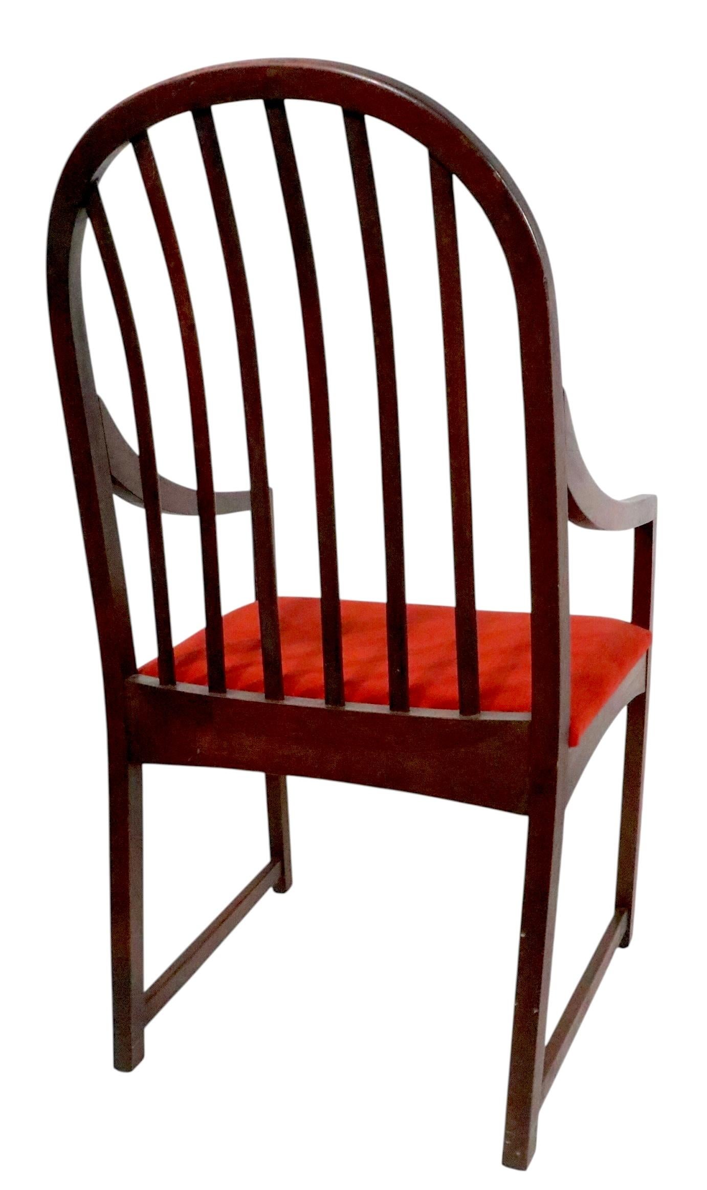 Tissu d'ameublement Ensemble de six chaises de salle à manger du milieu du siècle Milo Baughman pour Directional Modèle 332/333 en vente