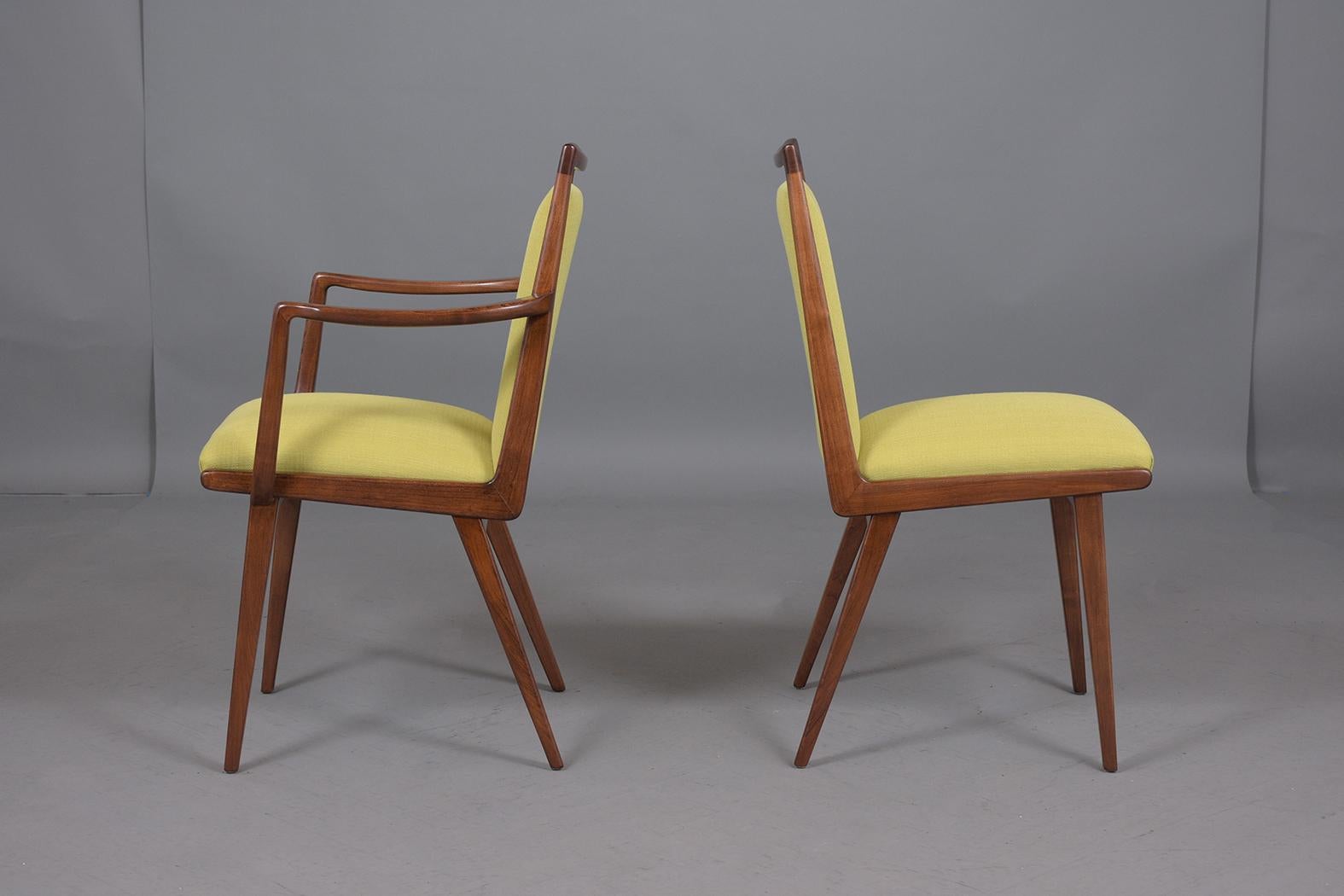 Ensemble de chaises de salle à manger jaune du milieu du siècle dernier 3
