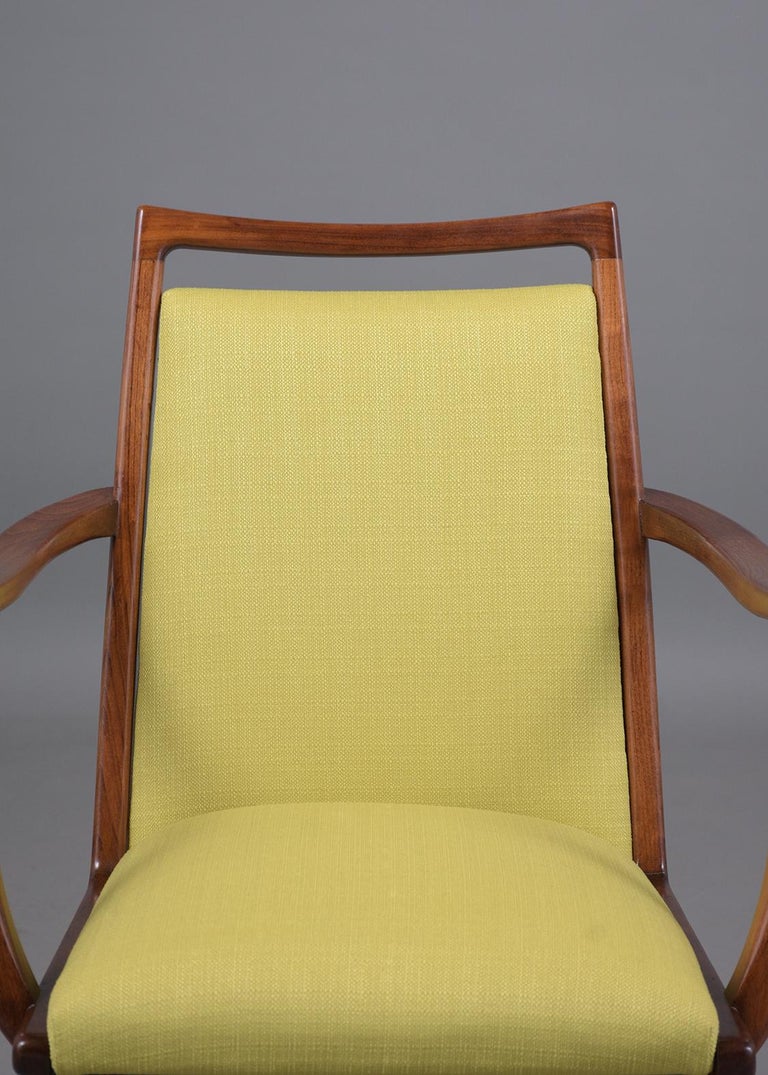 Set of MidCentury Yellow Dining Chairs For Sale at 1stDibs