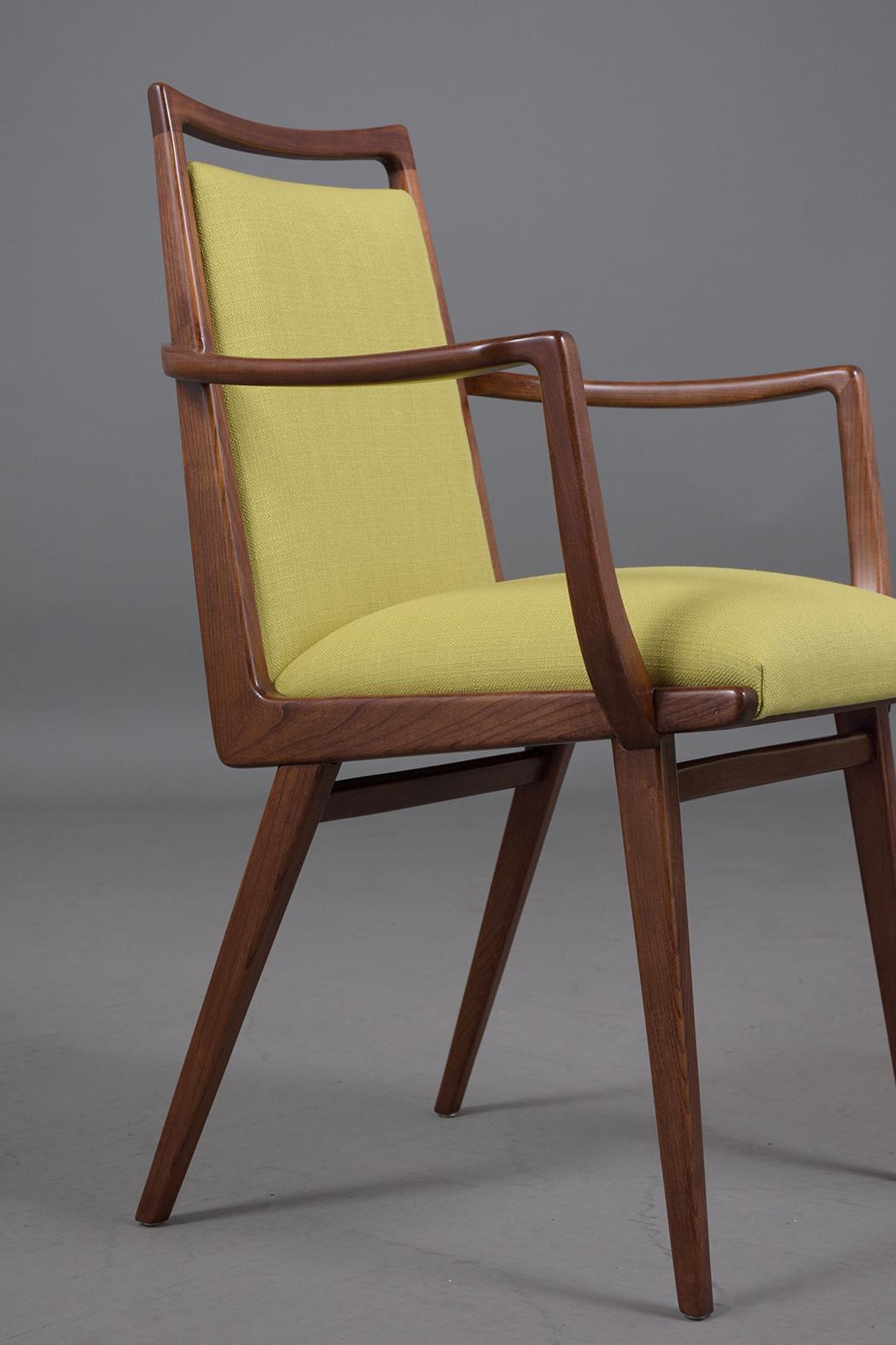 Wood Set of Mid-Century Yellow Dining Chairs