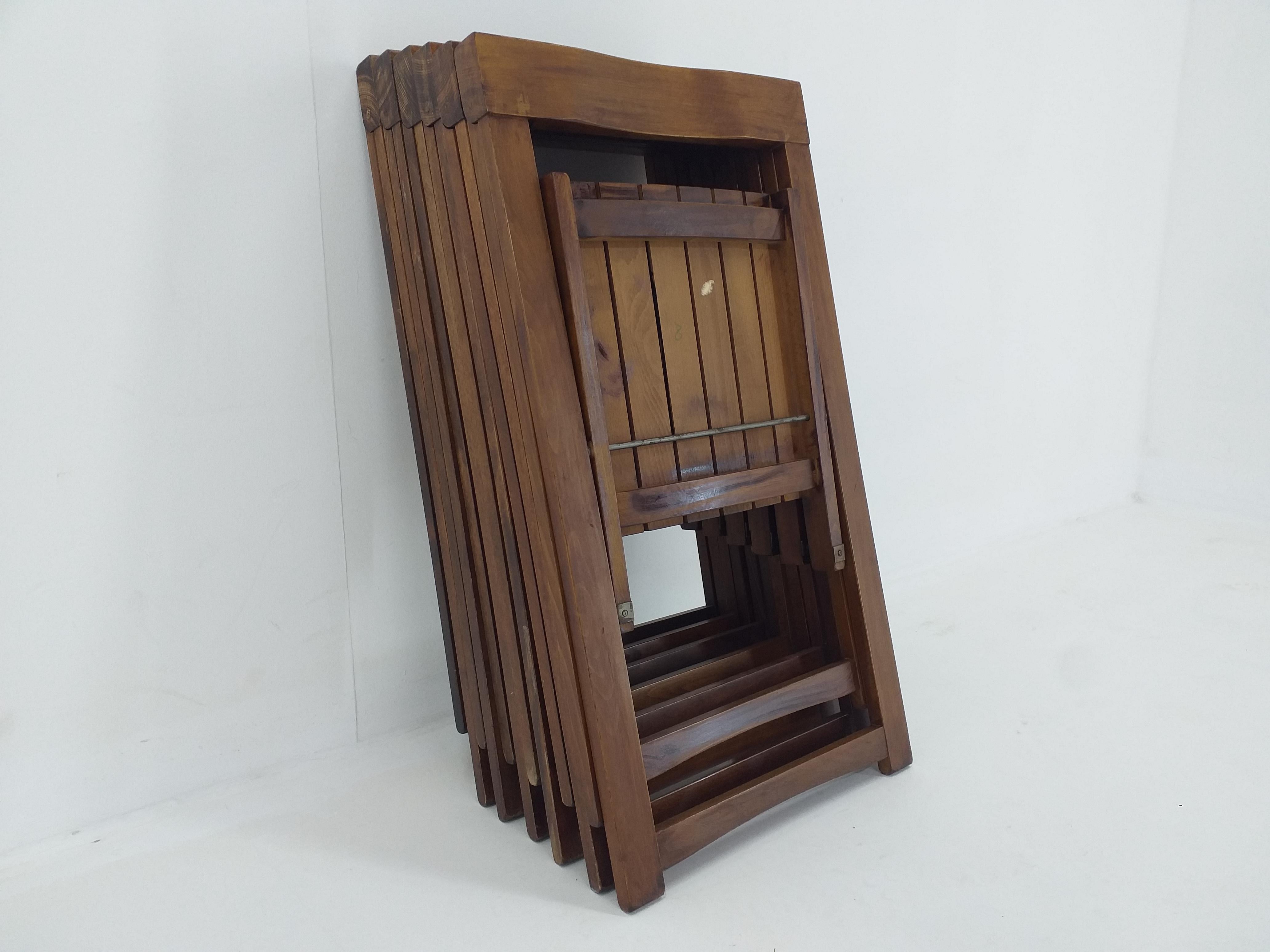 Set di sei sedie pieghevoli di metà secolo Aldo Jacober per Alberto Bazzani, anni '60 in vendita 6