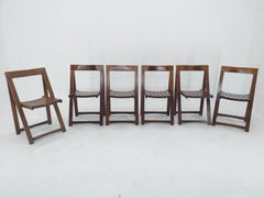 Set of Six Mid Century Folding Chairs Aldo Jacober for Alberto Bazzani, 1960s