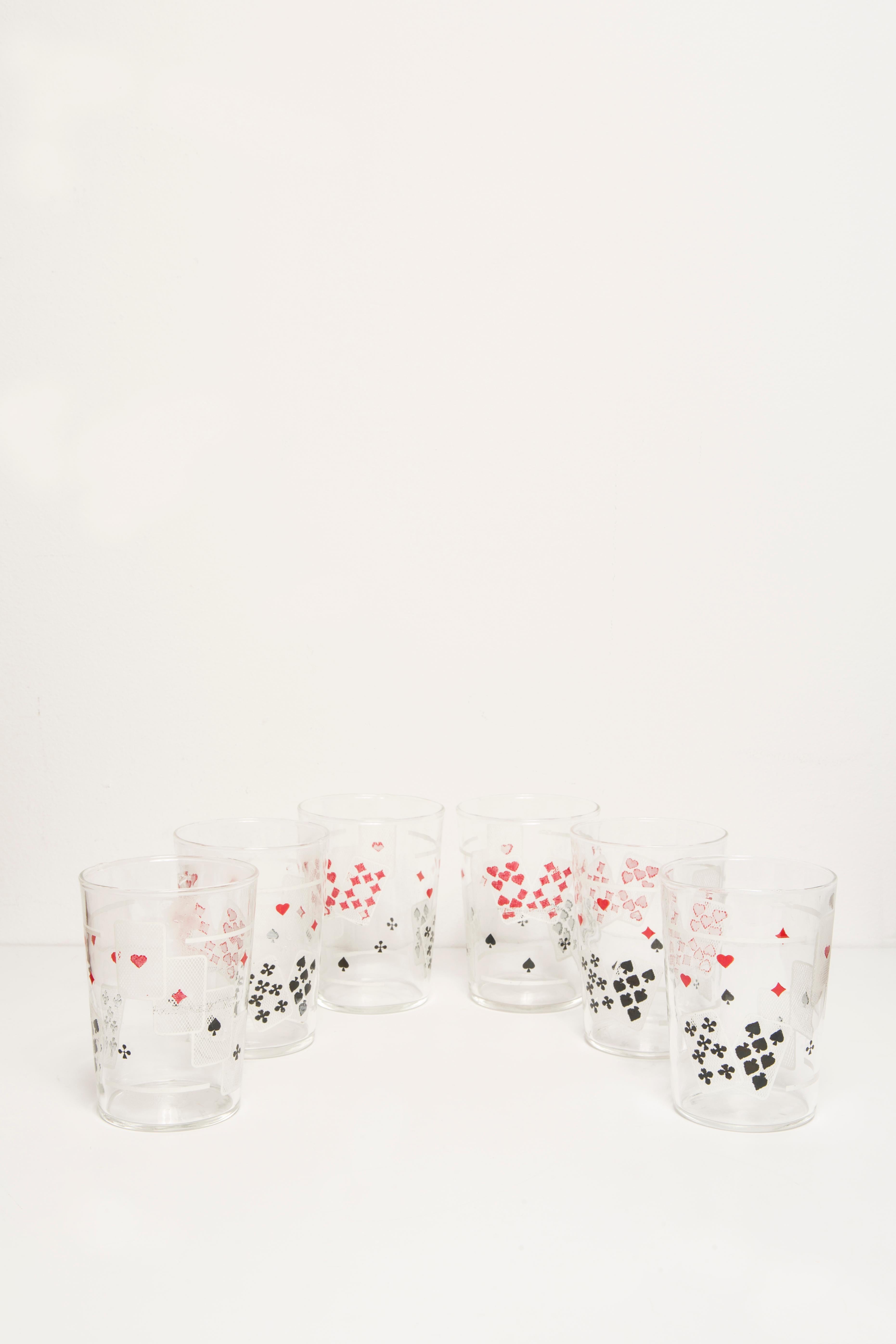 Set of Six Midcentury Game Glasses, Europe, 1960s In Good Condition In 05-080 Hornowek, PL