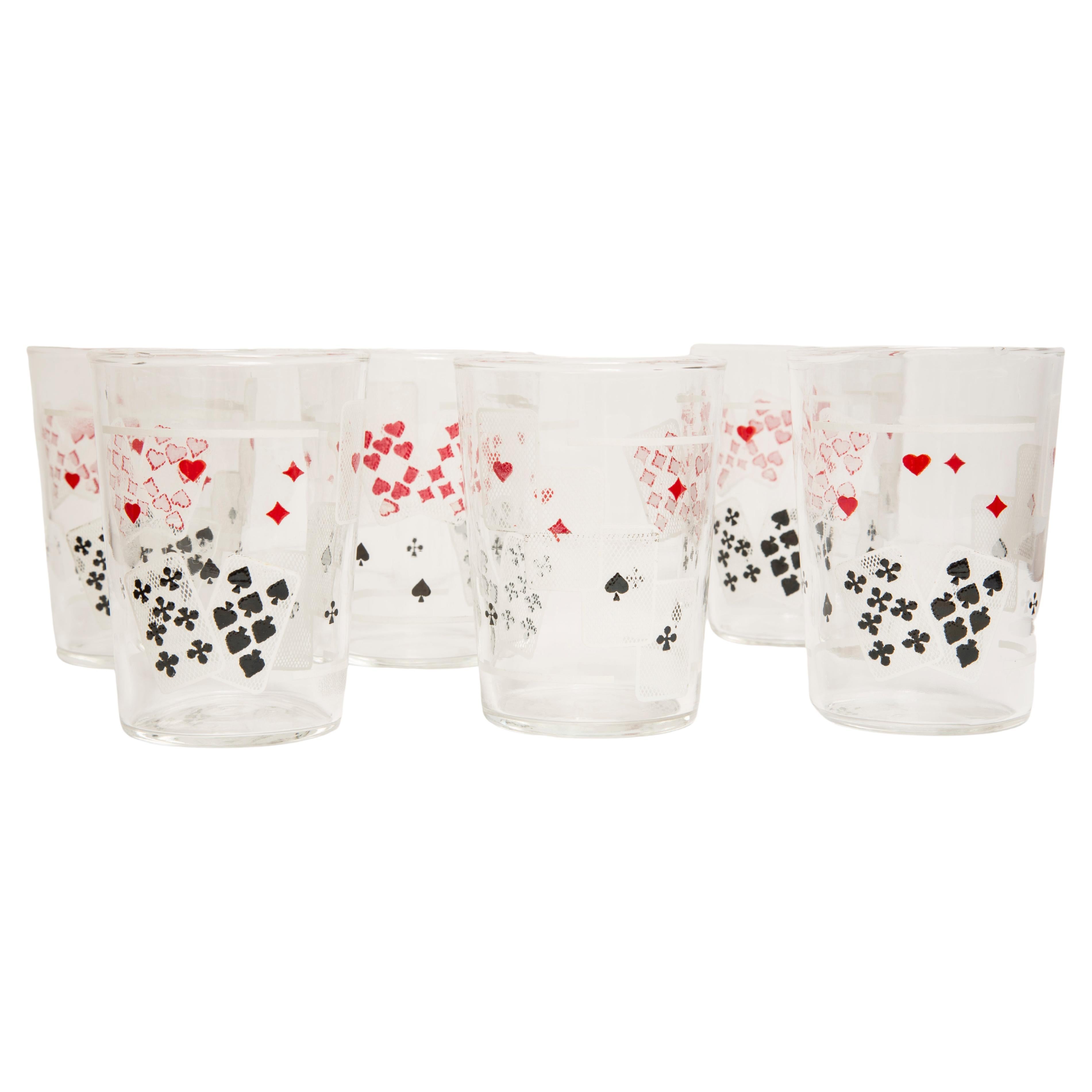 Set of Six Midcentury Game Glasses, Europe, 1960s