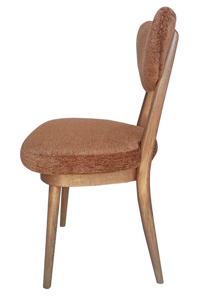 Mid-Century moderno Set di sei sedie a cuore di metà secolo in velluto marrone arancione, Europa, anni '60 in vendita