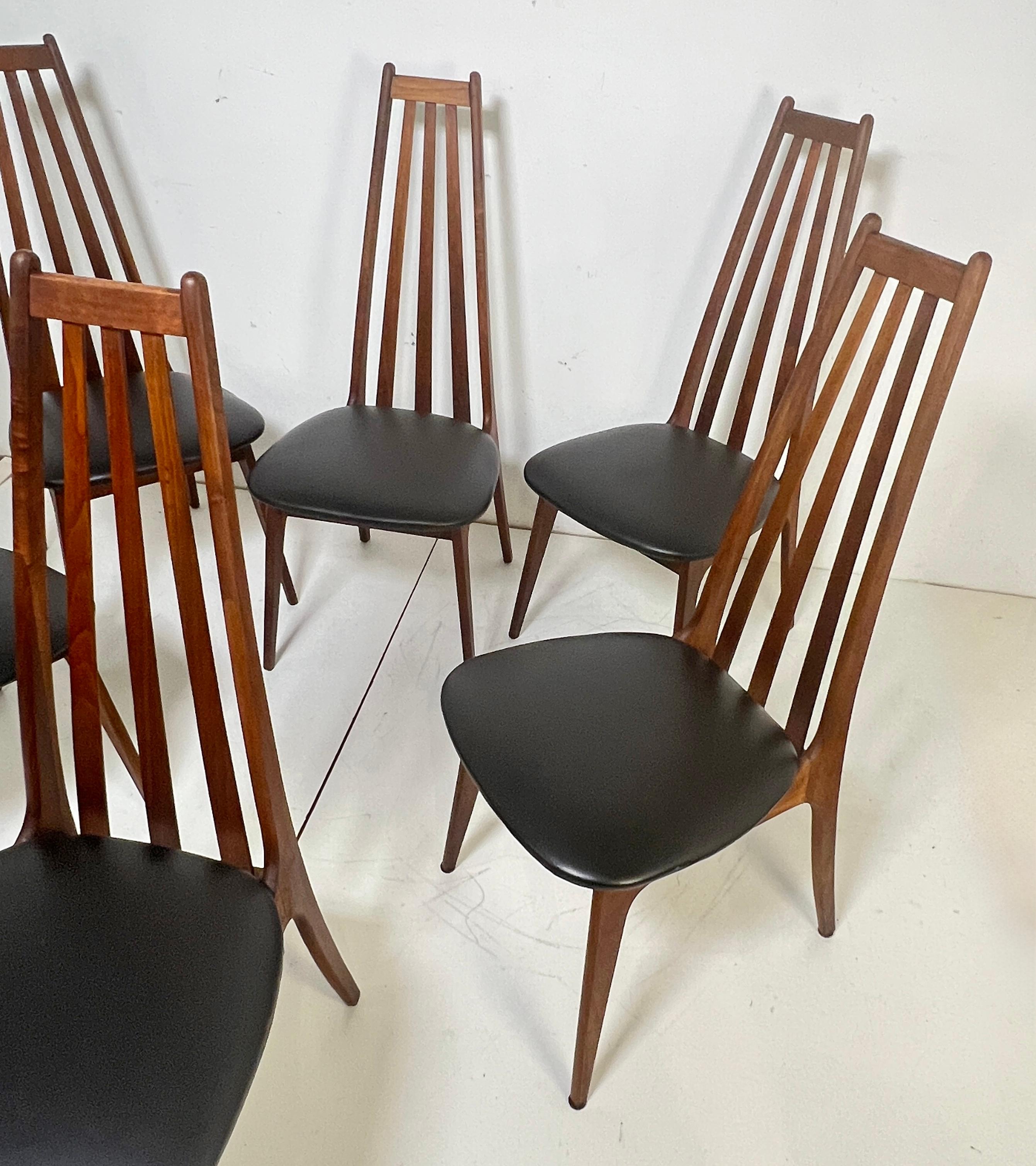 Mid-Century moderno Set di sei sedie da pranzo con schienale alto di Henry P. Glass, circa anni '60, del metà del secolo scorso in vendita