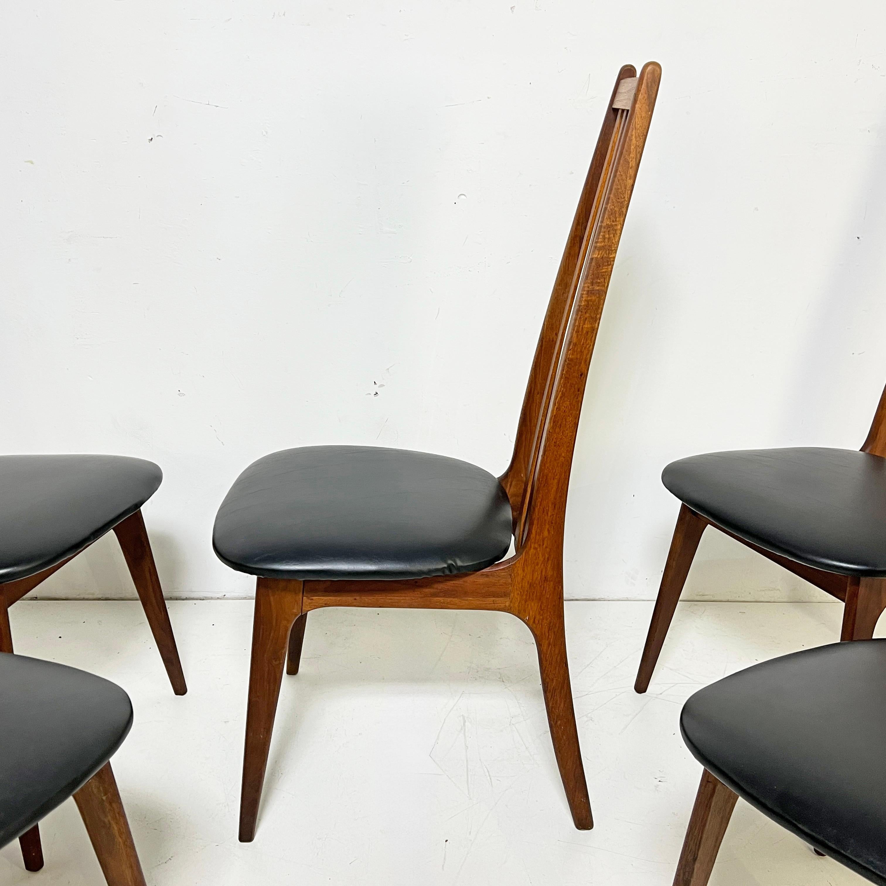 Tappezzeria Set di sei sedie da pranzo con schienale alto di Henry P. Glass, circa anni '60, del metà del secolo scorso in vendita