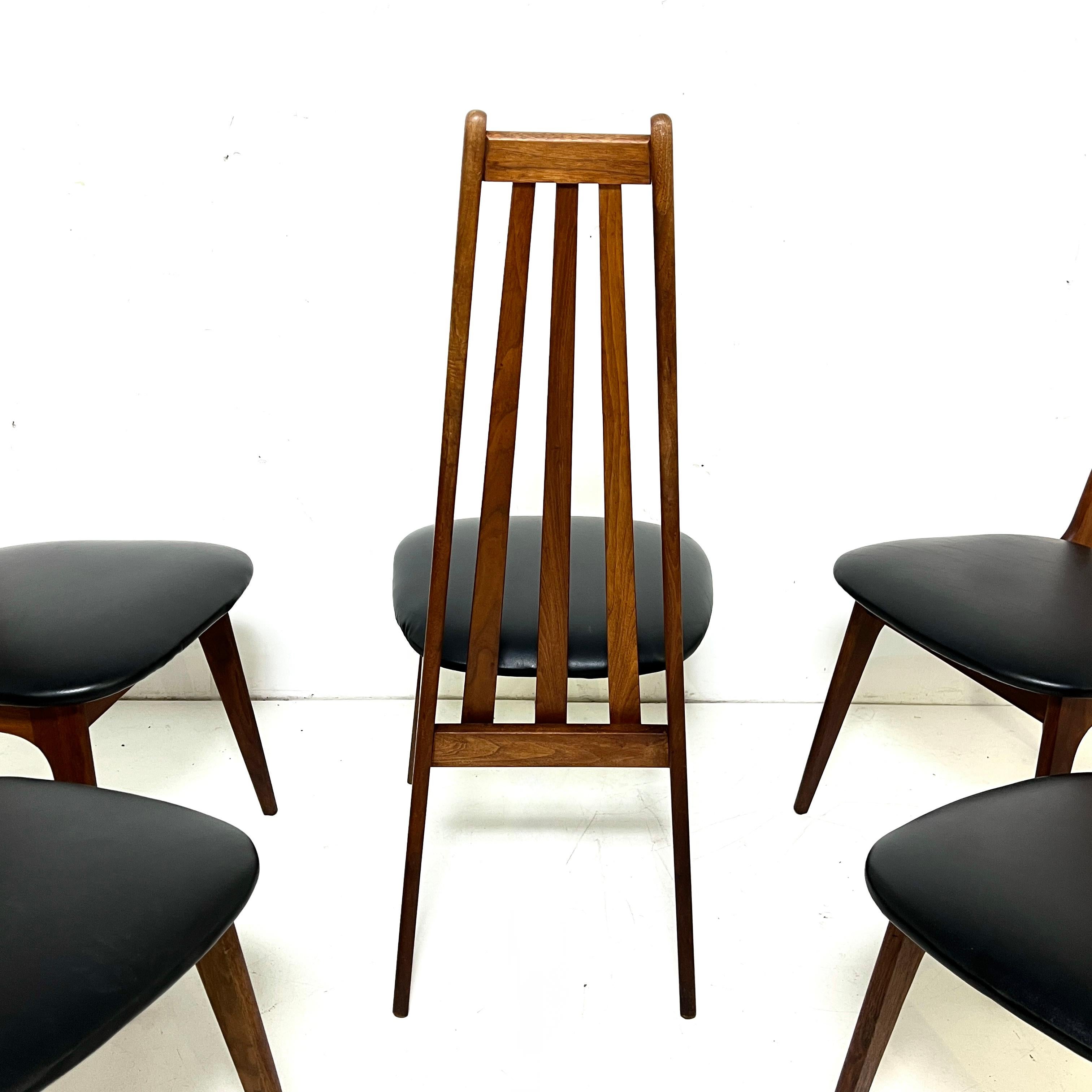 Set di sei sedie da pranzo con schienale alto di Henry P. Glass, circa anni '60, del metà del secolo scorso in vendita 1