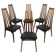 Set of Six Mid-Century High Back Dining Chairs By Henry P Glass, Circa 1960s