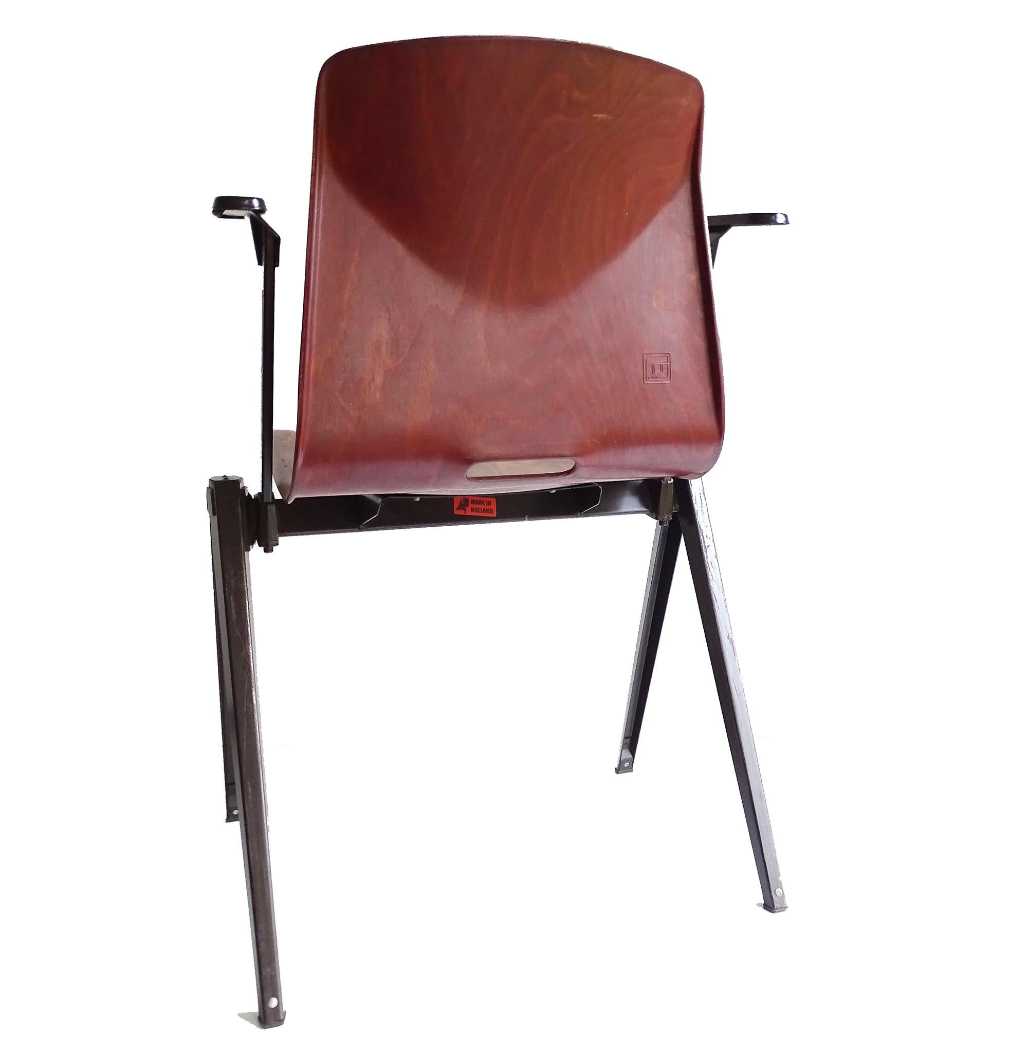 Steel Six 1960s Galvanitas Chairs, Industrial For Sale