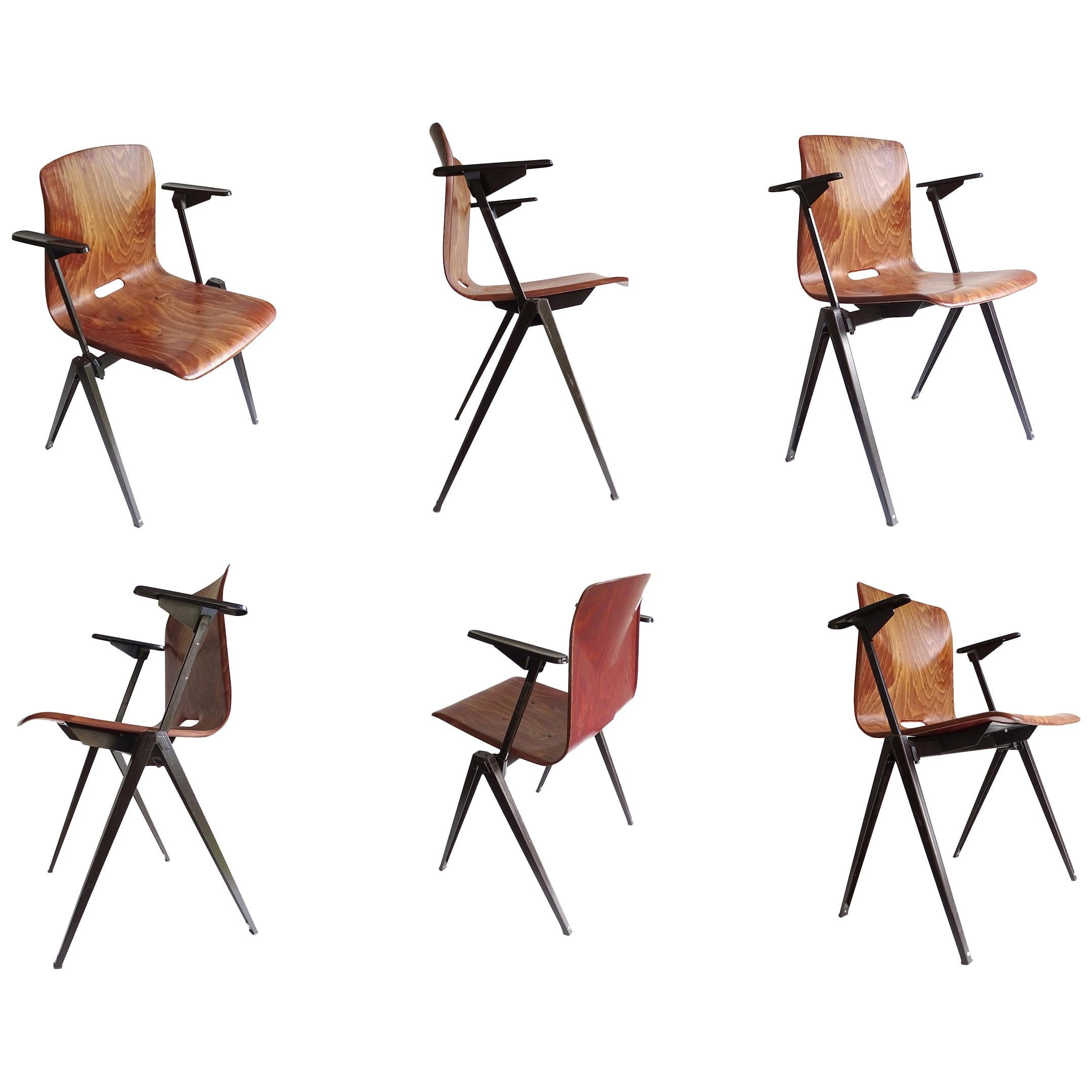 Six 1960s Galvanitas Chairs, Industrial  For Sale