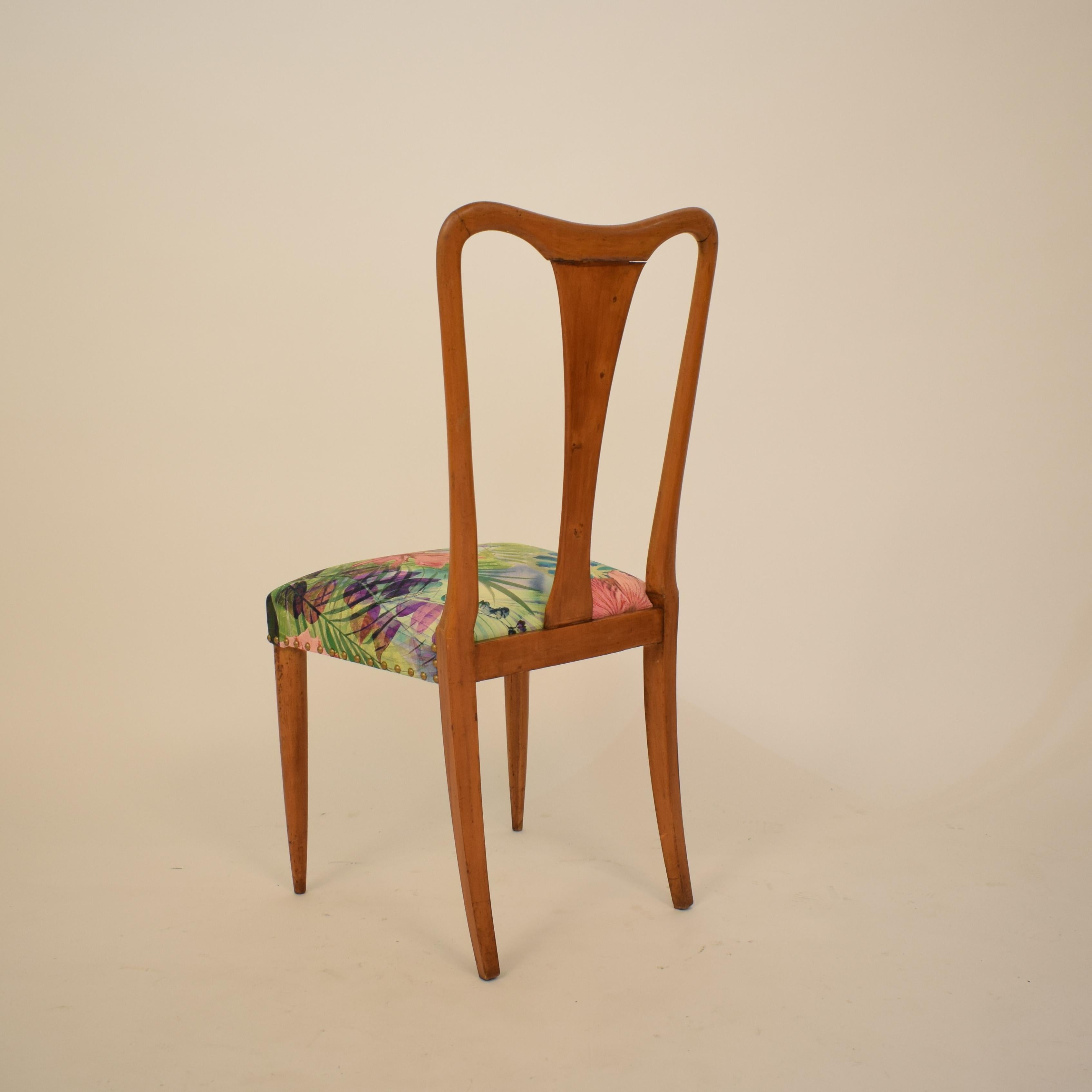 Set of Six Midcentury Italian Dining Chairs Attributed to Osvaldo Borsani, 1940 9