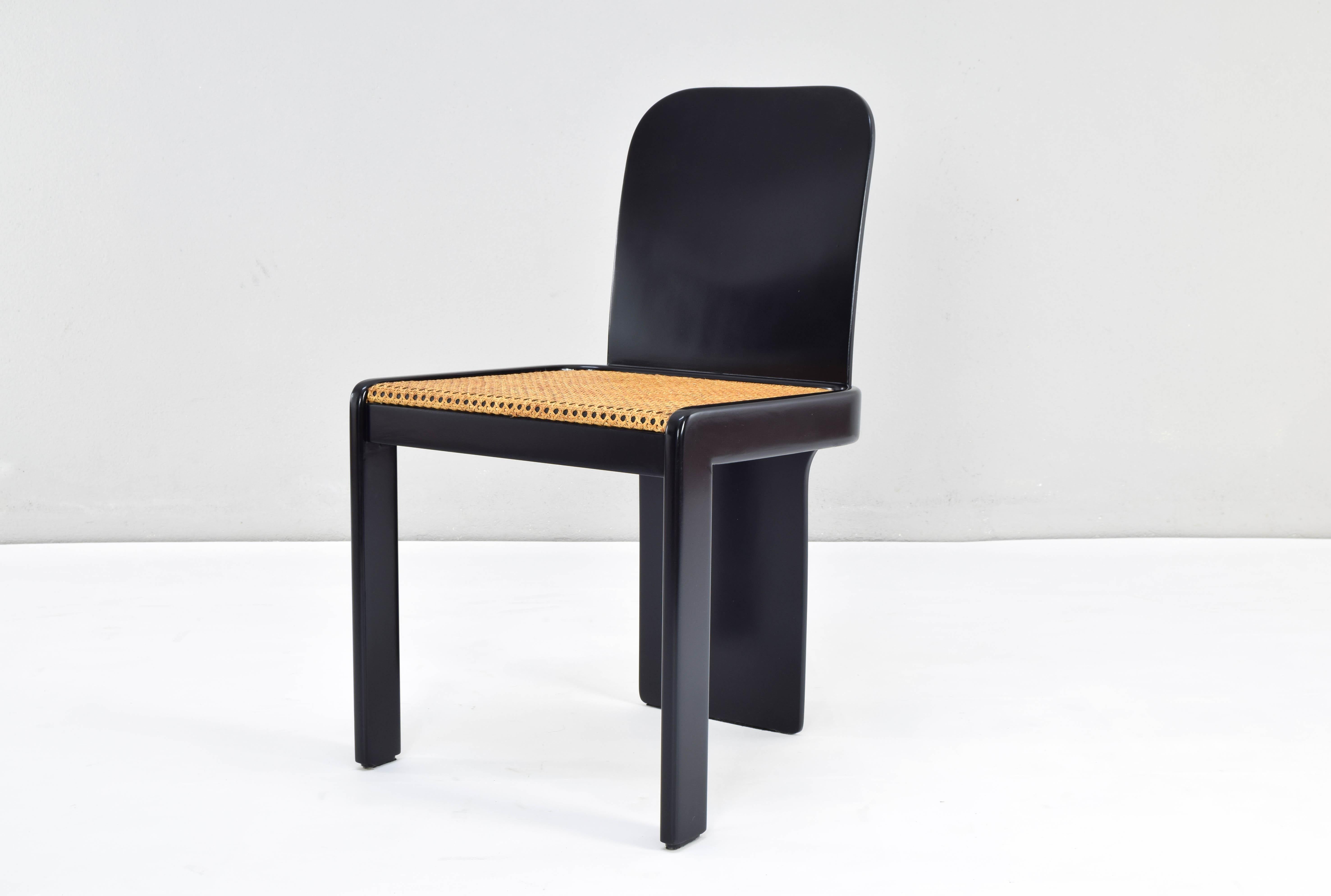 Set of Six Mid Century Italian Modern Chairs by P. Molinari for Pozzi Milano 70s 3
