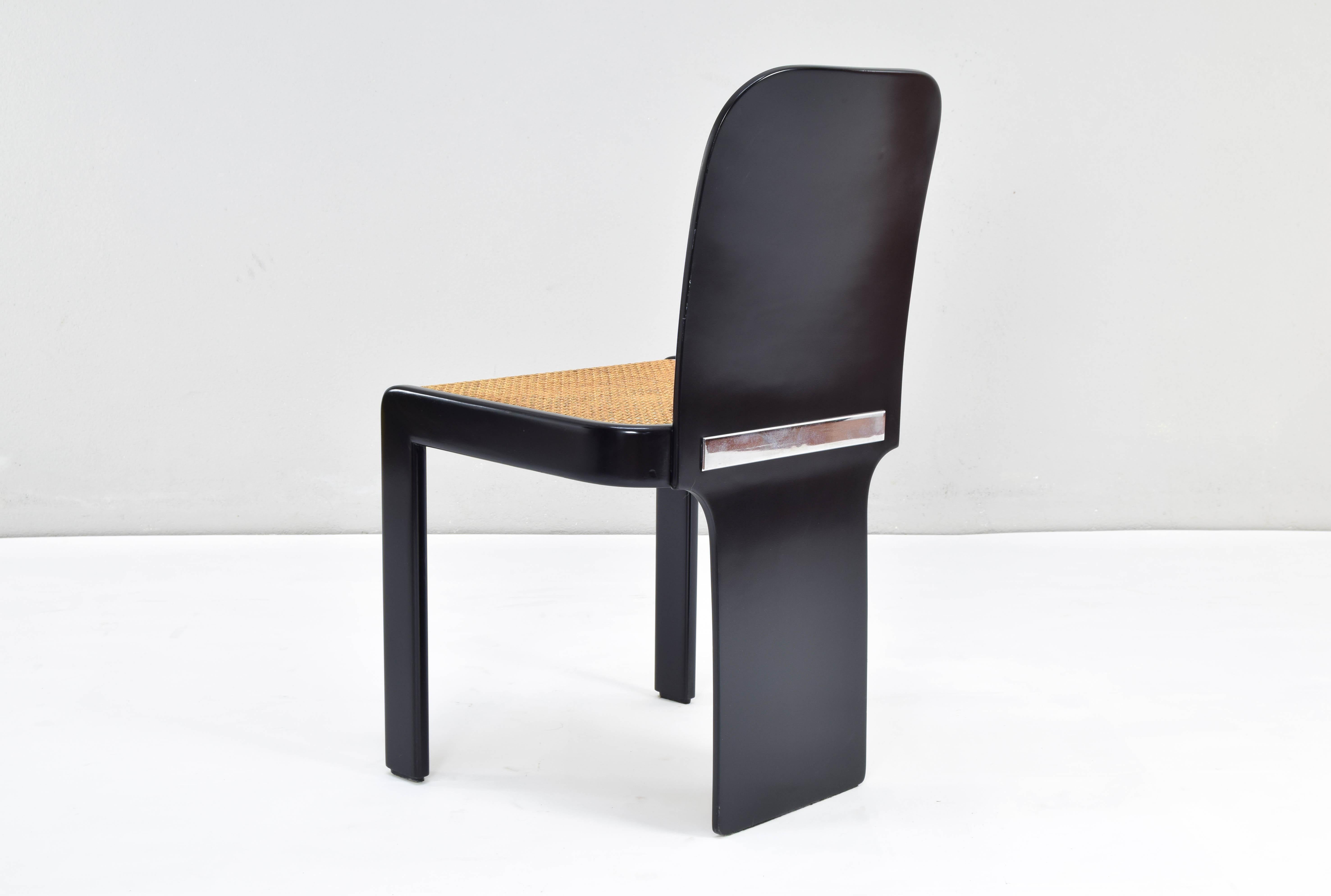 Set of Six Mid Century Italian Modern Chairs by P. Molinari for Pozzi Milano 70s 5
