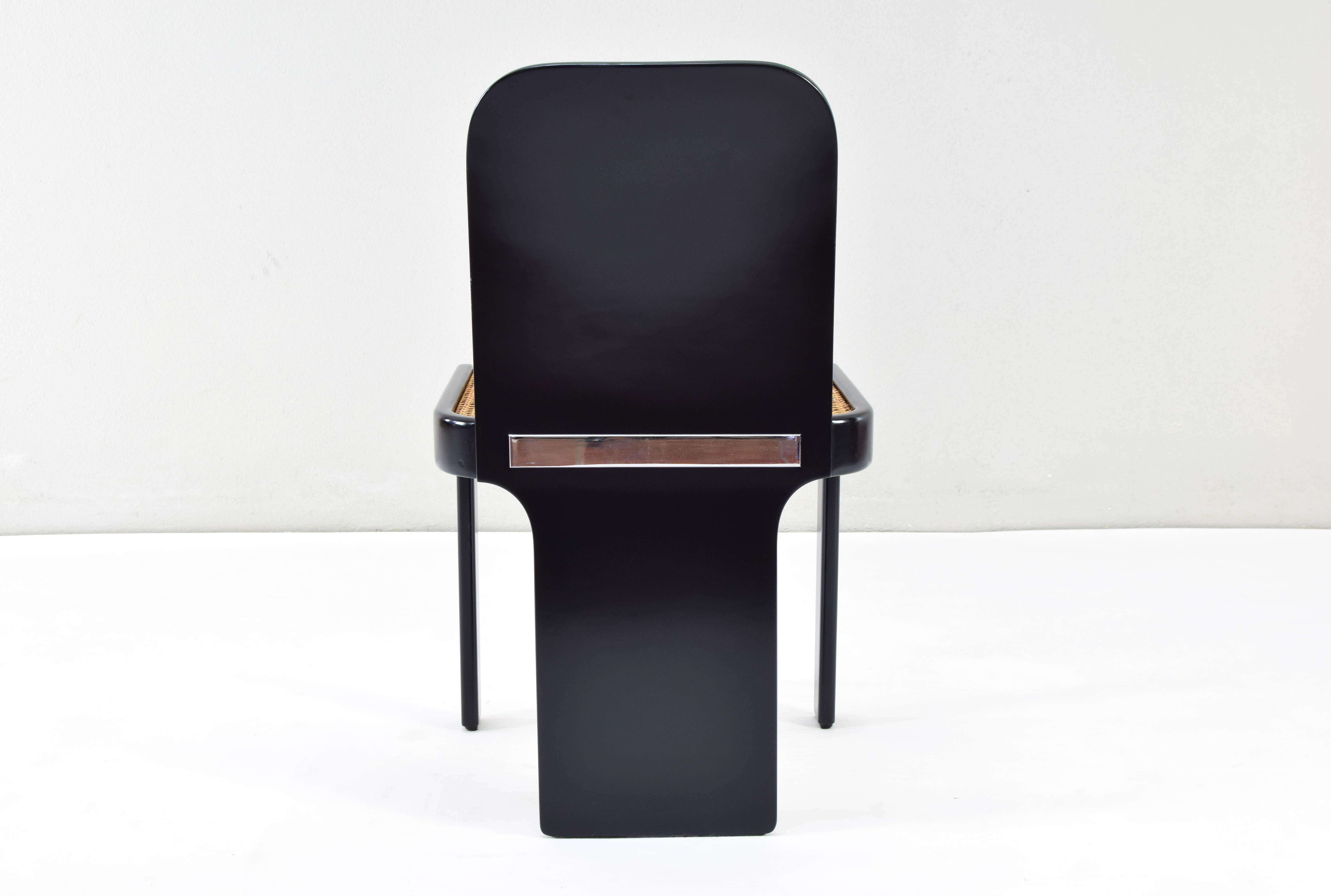 Set of Six Mid Century Italian Modern Chairs by P. Molinari for Pozzi Milano 70s 6