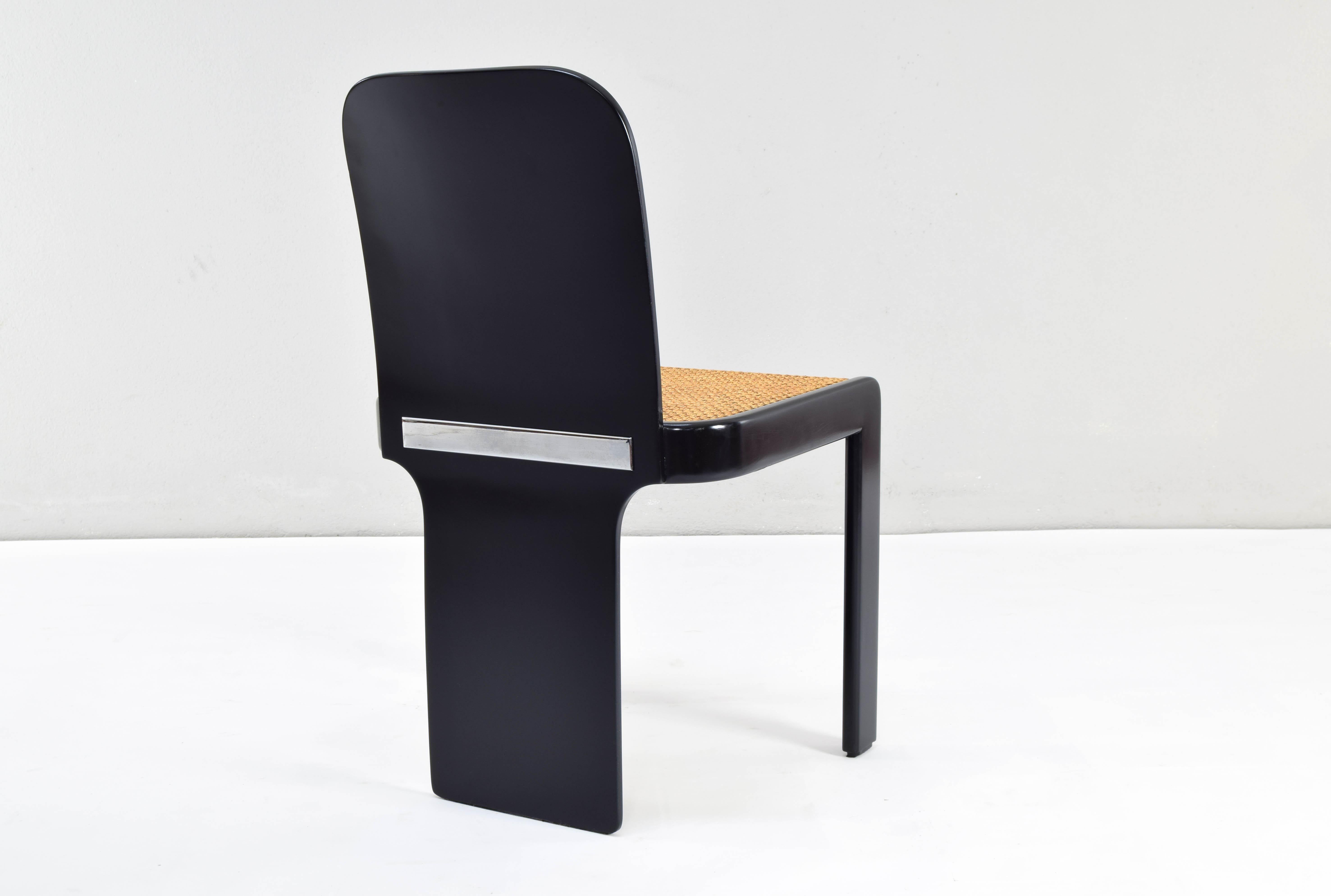 Set of Six Mid Century Italian Modern Chairs by P. Molinari for Pozzi Milano 70s 7