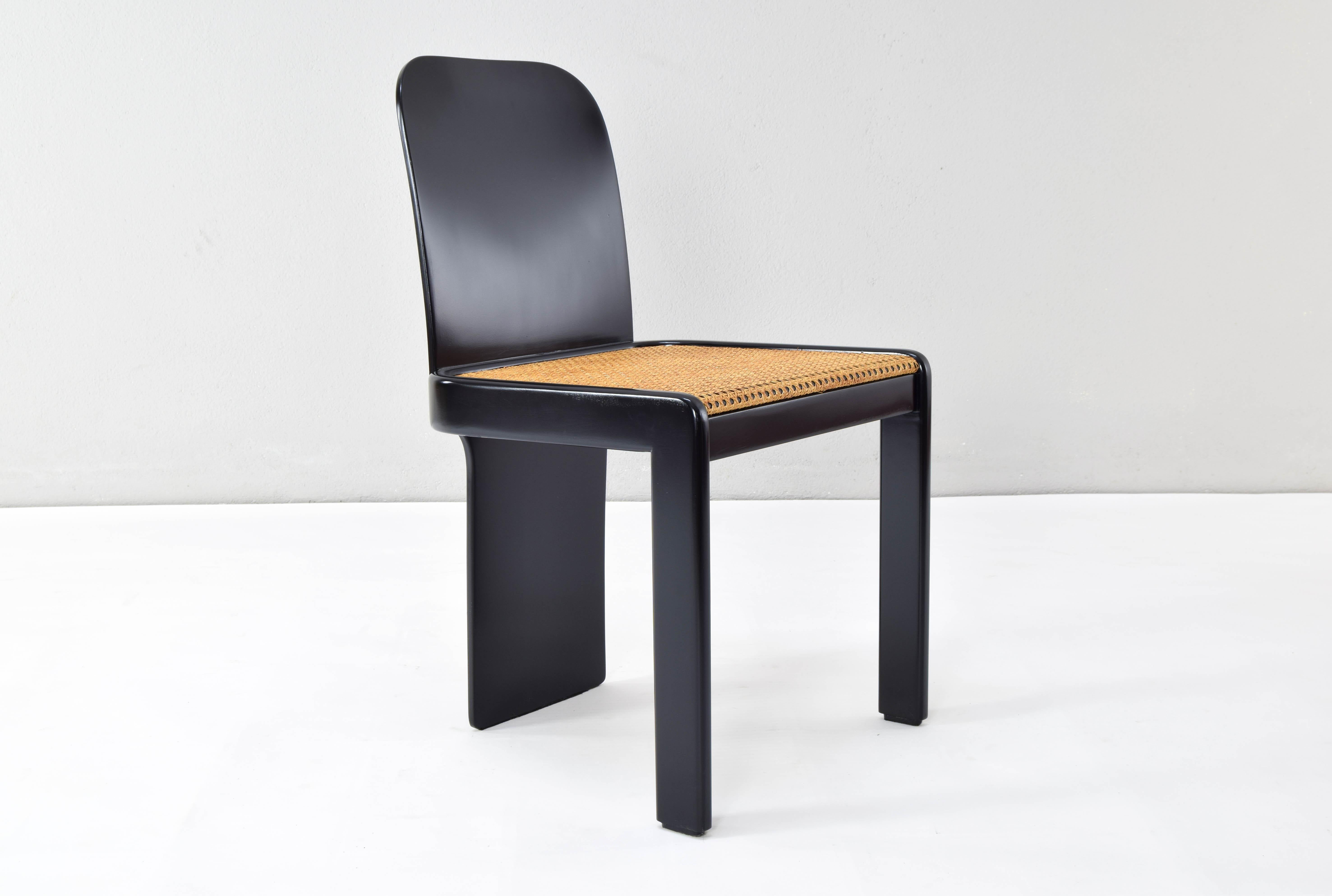 Set of Six Mid Century Italian Modern Chairs by P. Molinari for Pozzi Milano 70s 9