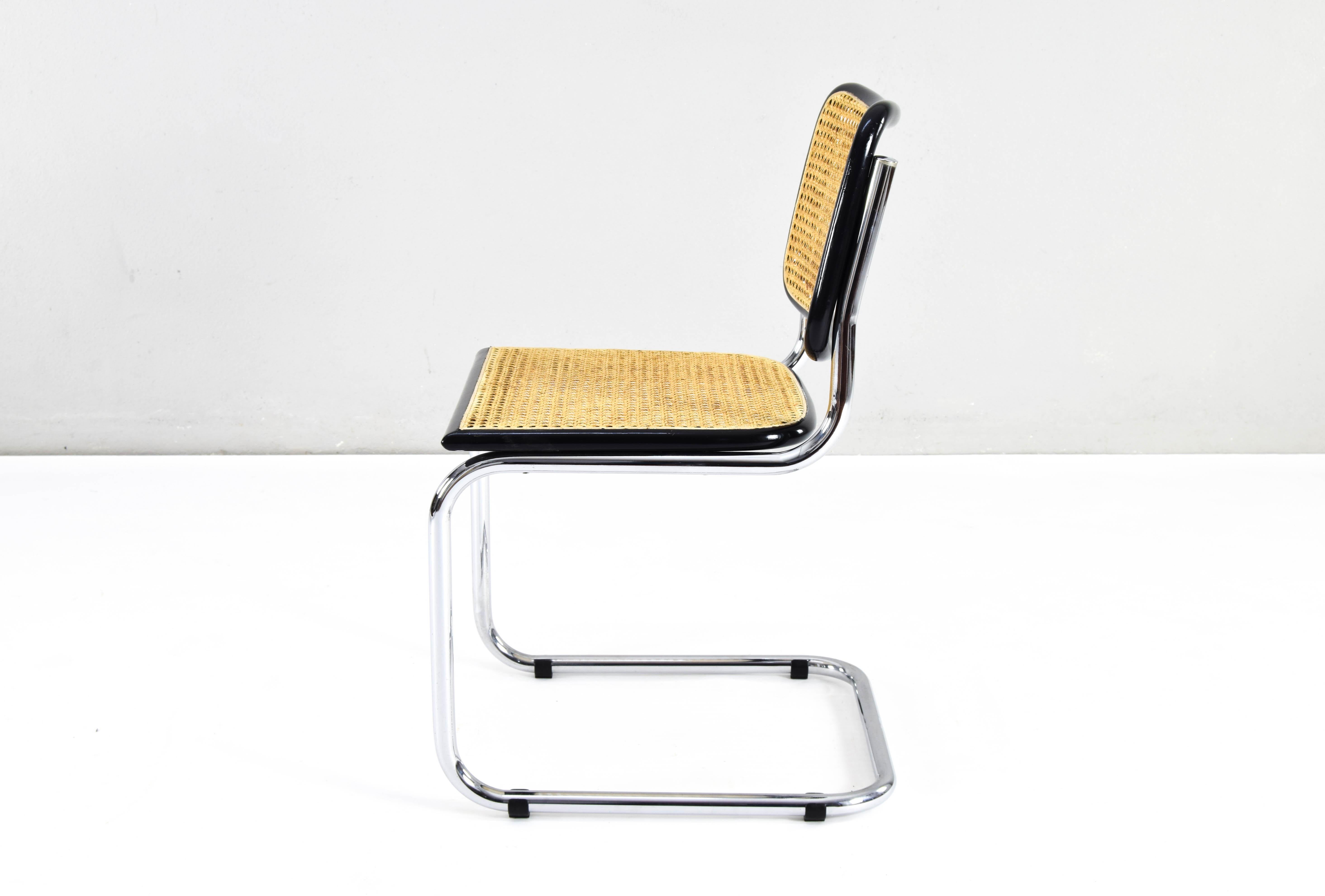 Set of Six Mid-century Italian Modern Marcel Breuer Cesca Chairs 70s For Sale 4