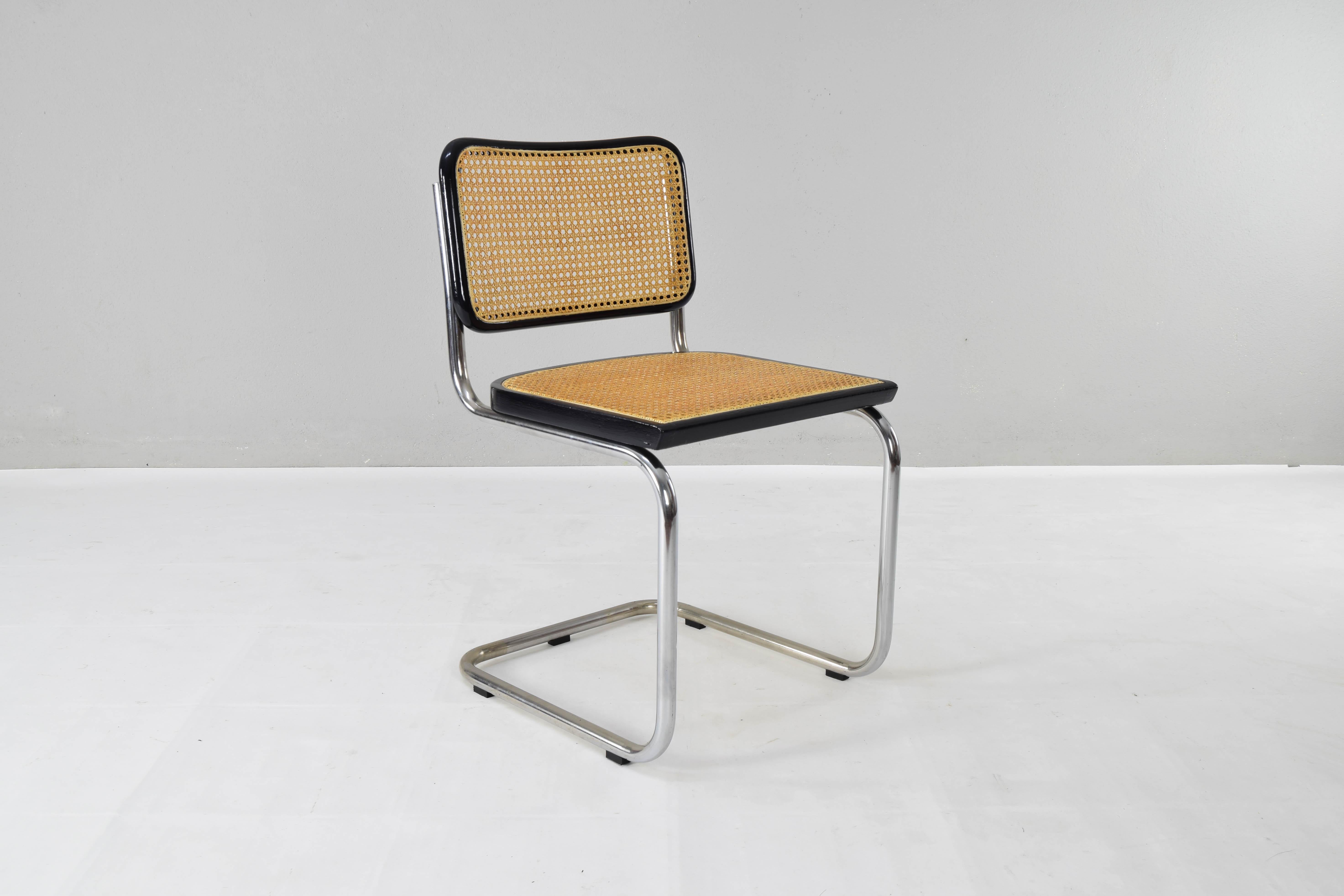 Set of Six Mid-century Italian Modern Marcel Breuer Cesca Chairs 70s 5
