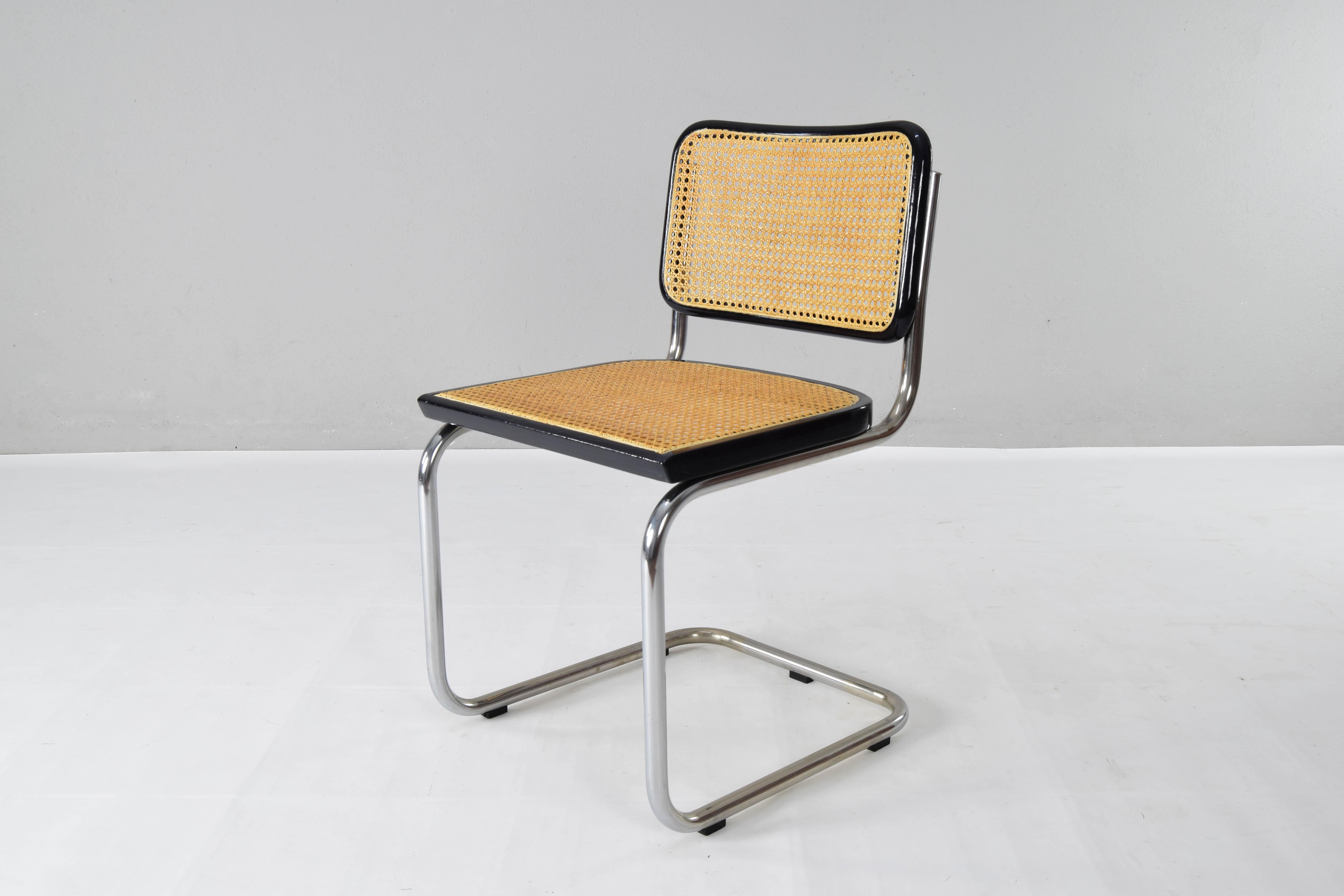 Late 20th Century Set of Six Mid-century Italian Modern Marcel Breuer Cesca Chairs 70s