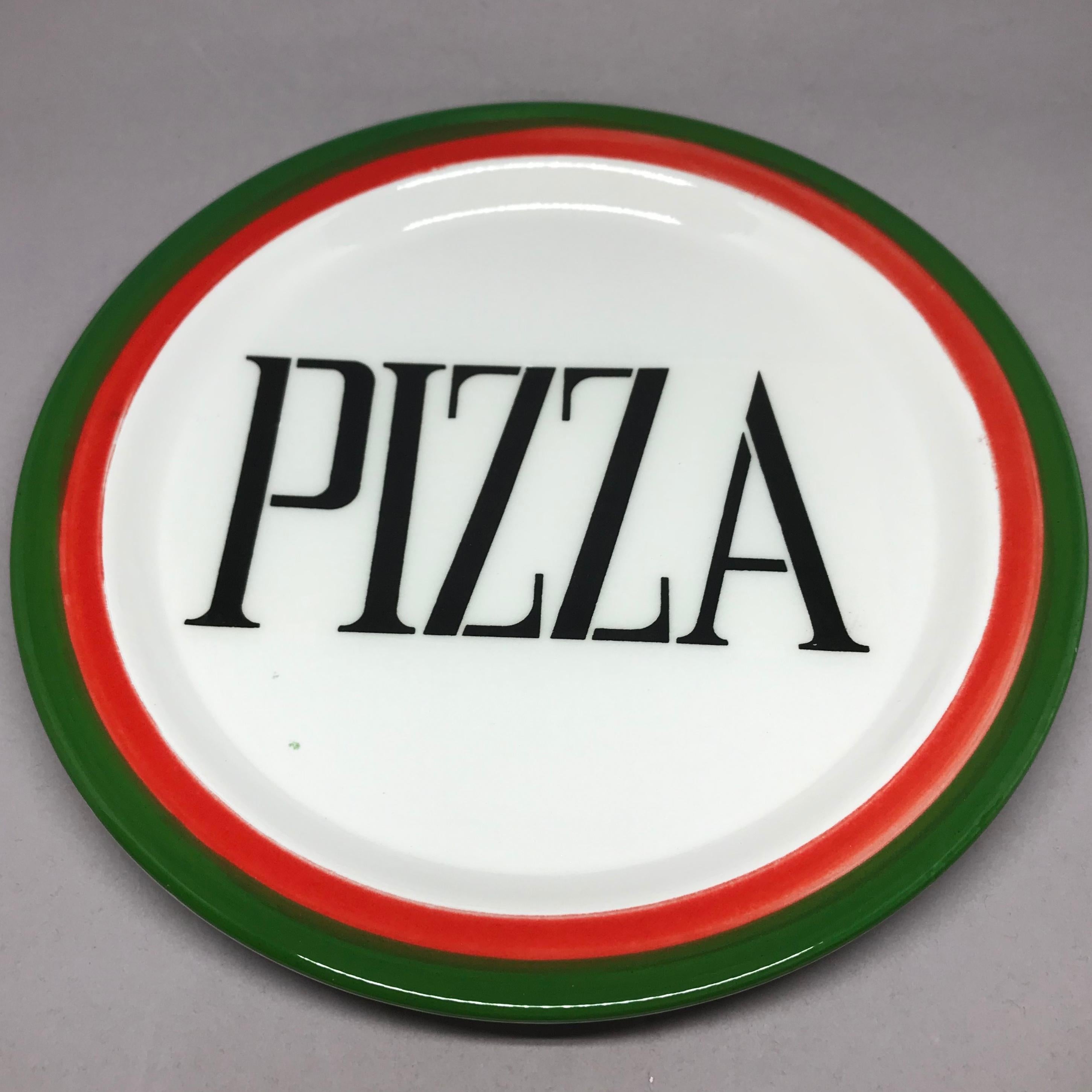 Ceramic Set of Six Midcentury Italian Pizza Plates