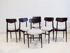 Set of Six Mid-Century Italian Wooden Dining Chairs