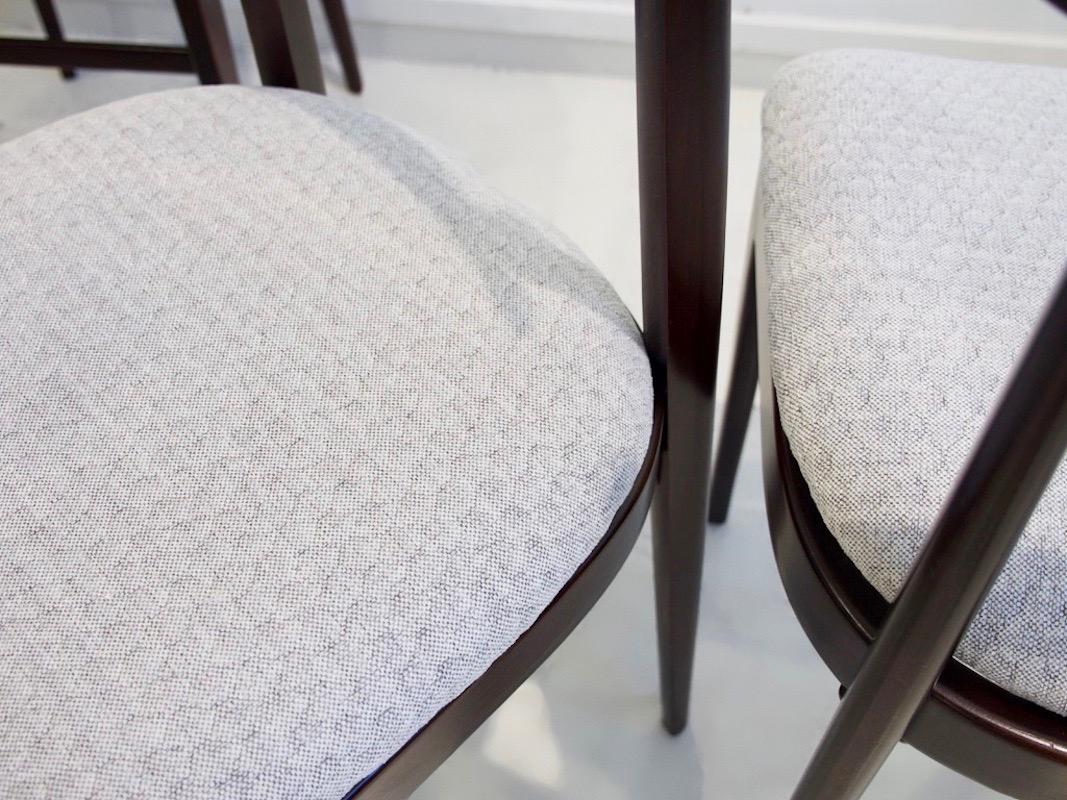 20th Century Set of Six Mid-Century Italian Wooden Dining Chairs For Sale