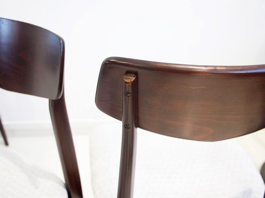 Set of Six Mid-Century Italian Wooden Dining Chairs For Sale 1