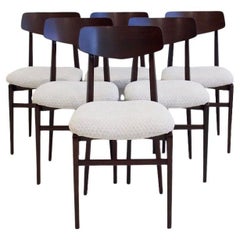 Set of Six Mid-Century Italian Wooden Dining Chairs