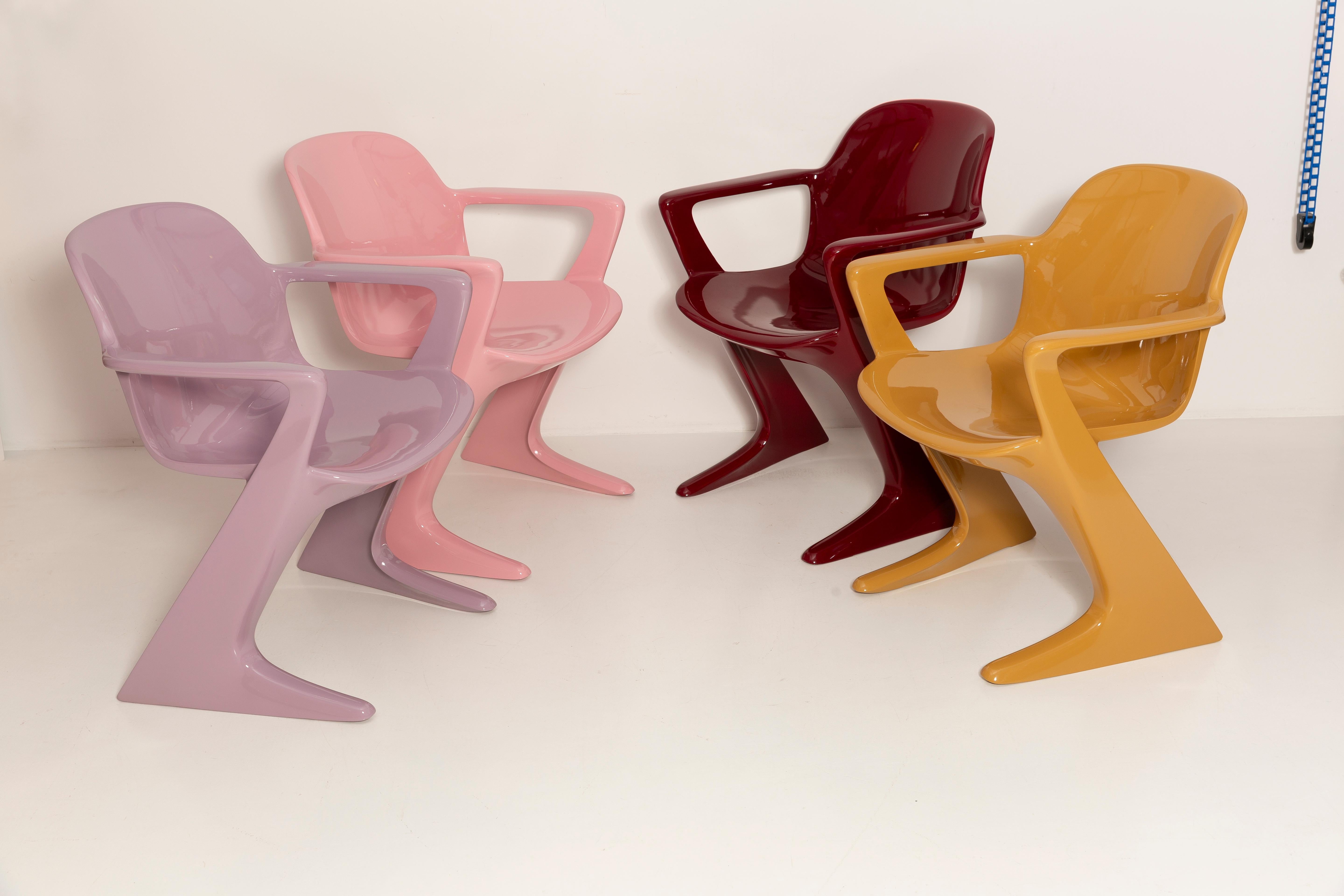 Lacquered Set of Six Mid Century Kangaroo Chairs, Ernst Moeckl, Germany, 1968 For Sale