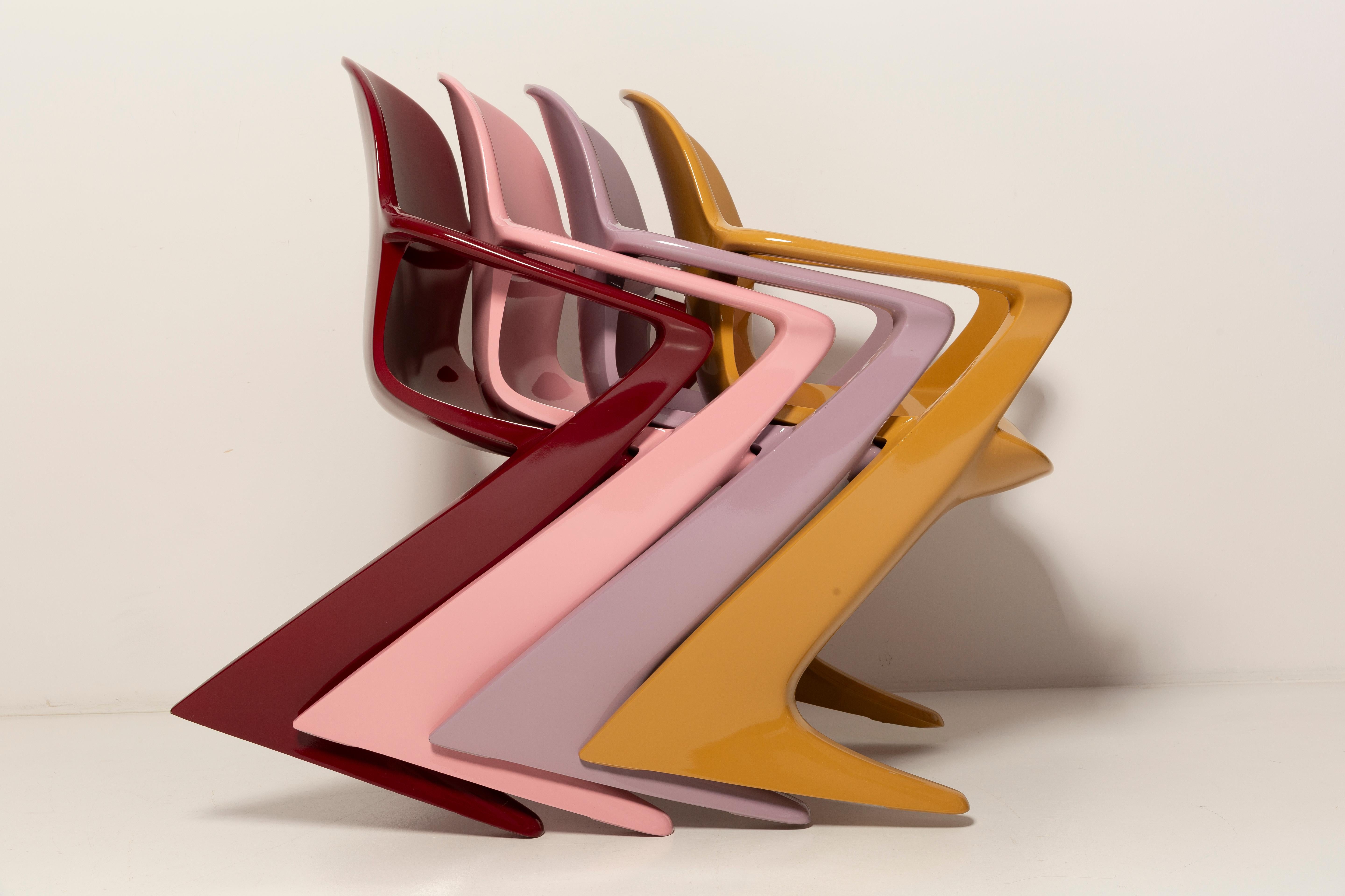 Fibre de verre Ensemble de six chaises Kangourou du milieu du siècle, Ernst Moeckl, Allemagne, 1968 en vente