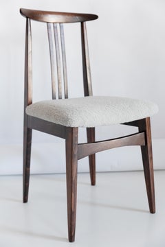 Set of Six Mid-Century Light Linen Boucle Chairs, by Zielinski, Poland, 1960s