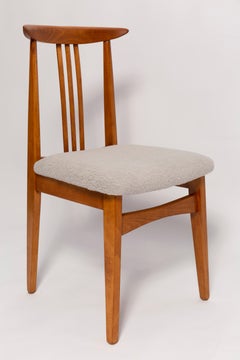 Set of Six Mid-Century Linen Boucle Chairs, by M. Zielinski, Europe, 1960s