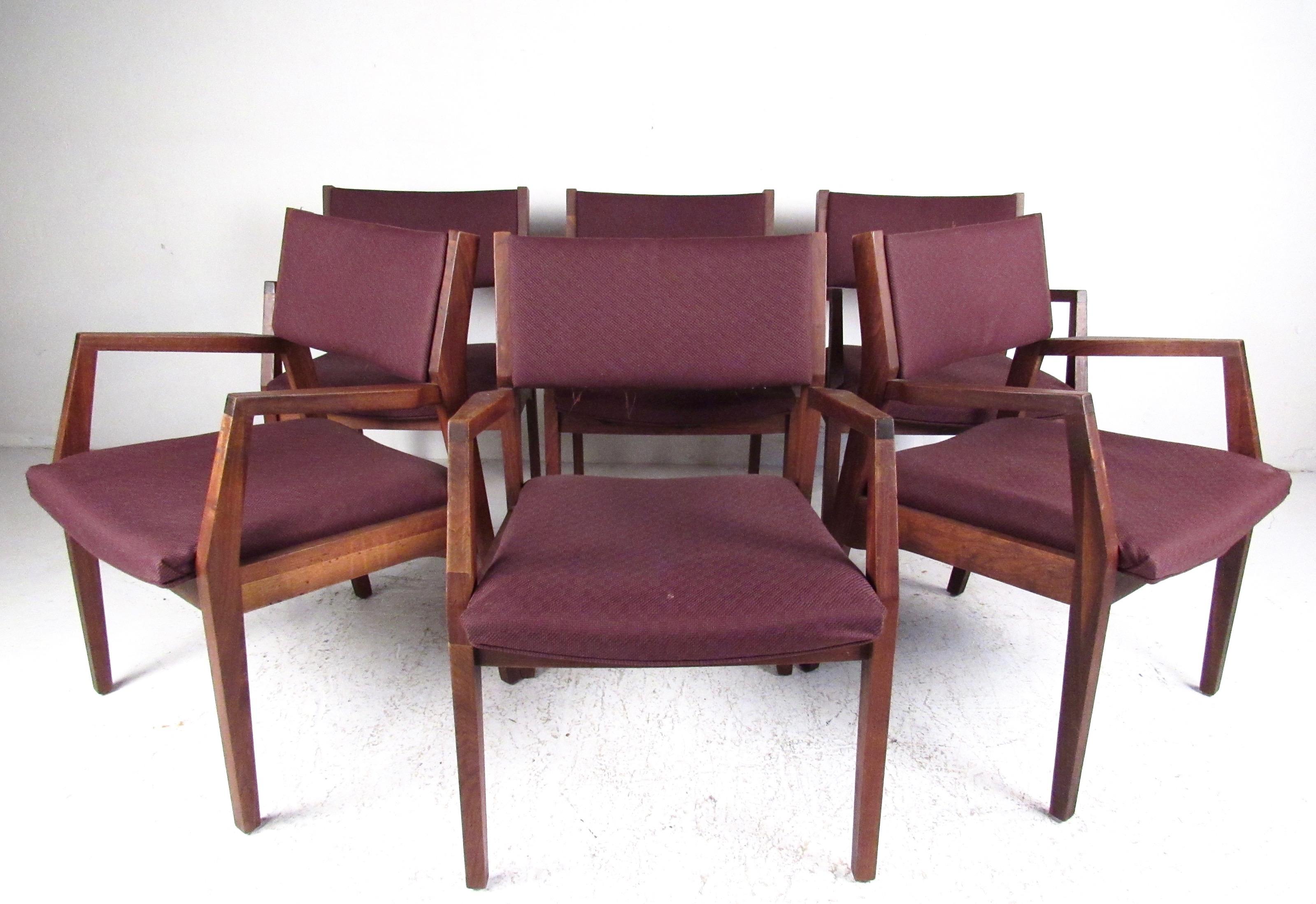 20th Century Set of Six Mid-Century Modern Armchairs