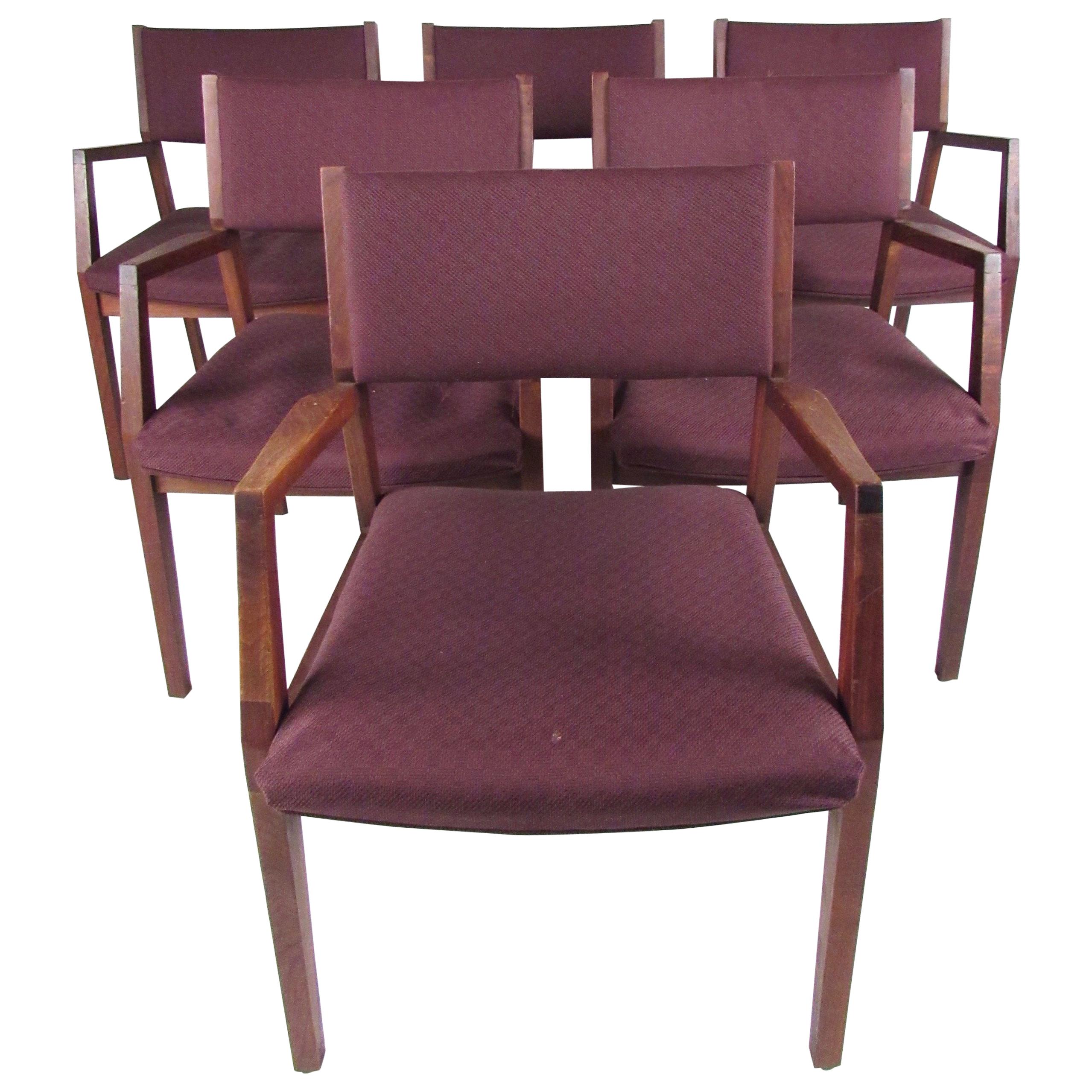 Set of Six Mid-Century Modern Armchairs