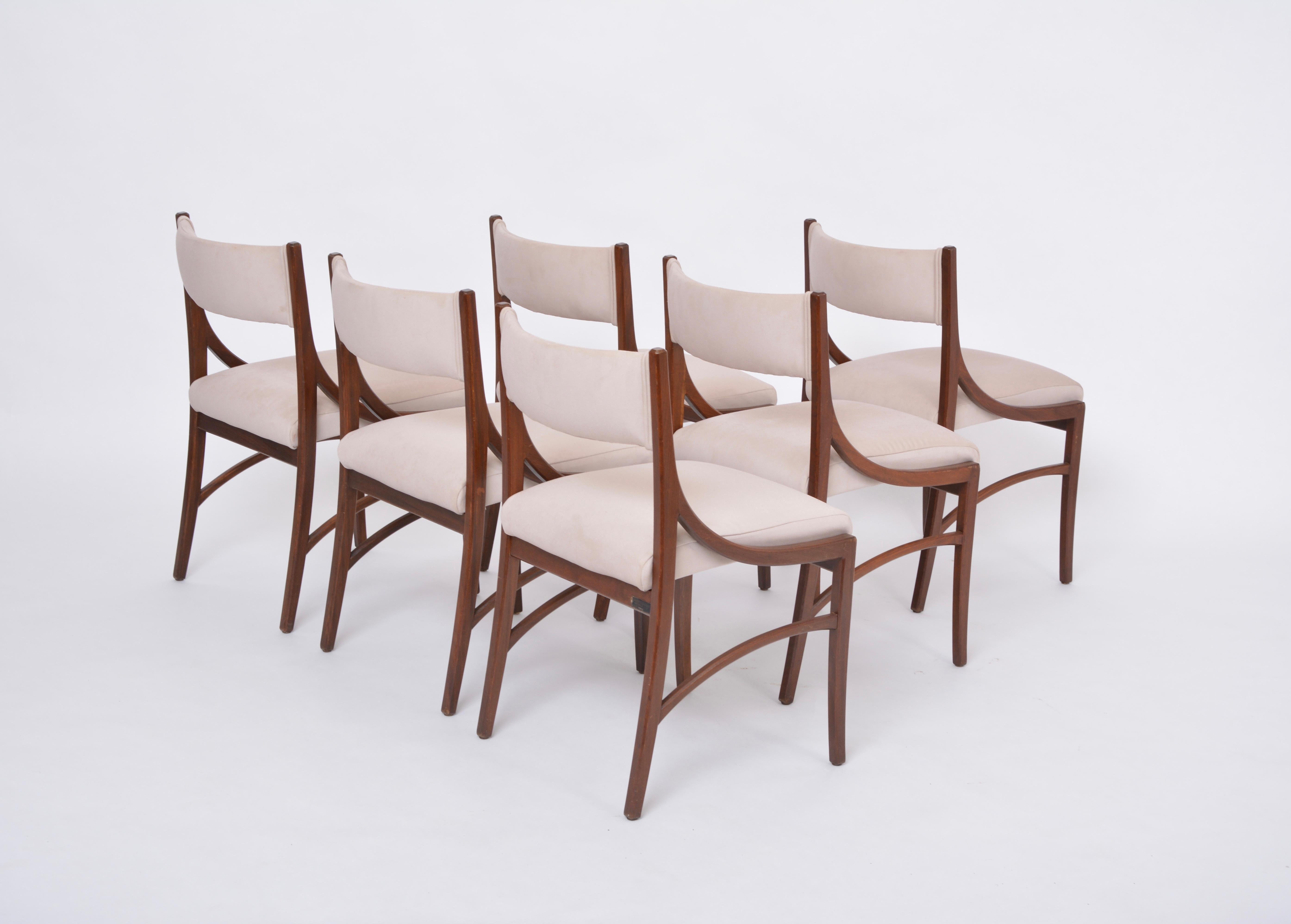 Set of six Mid-Century Modern Beige Dining Chairs by Ico Parisi for Cassina 1